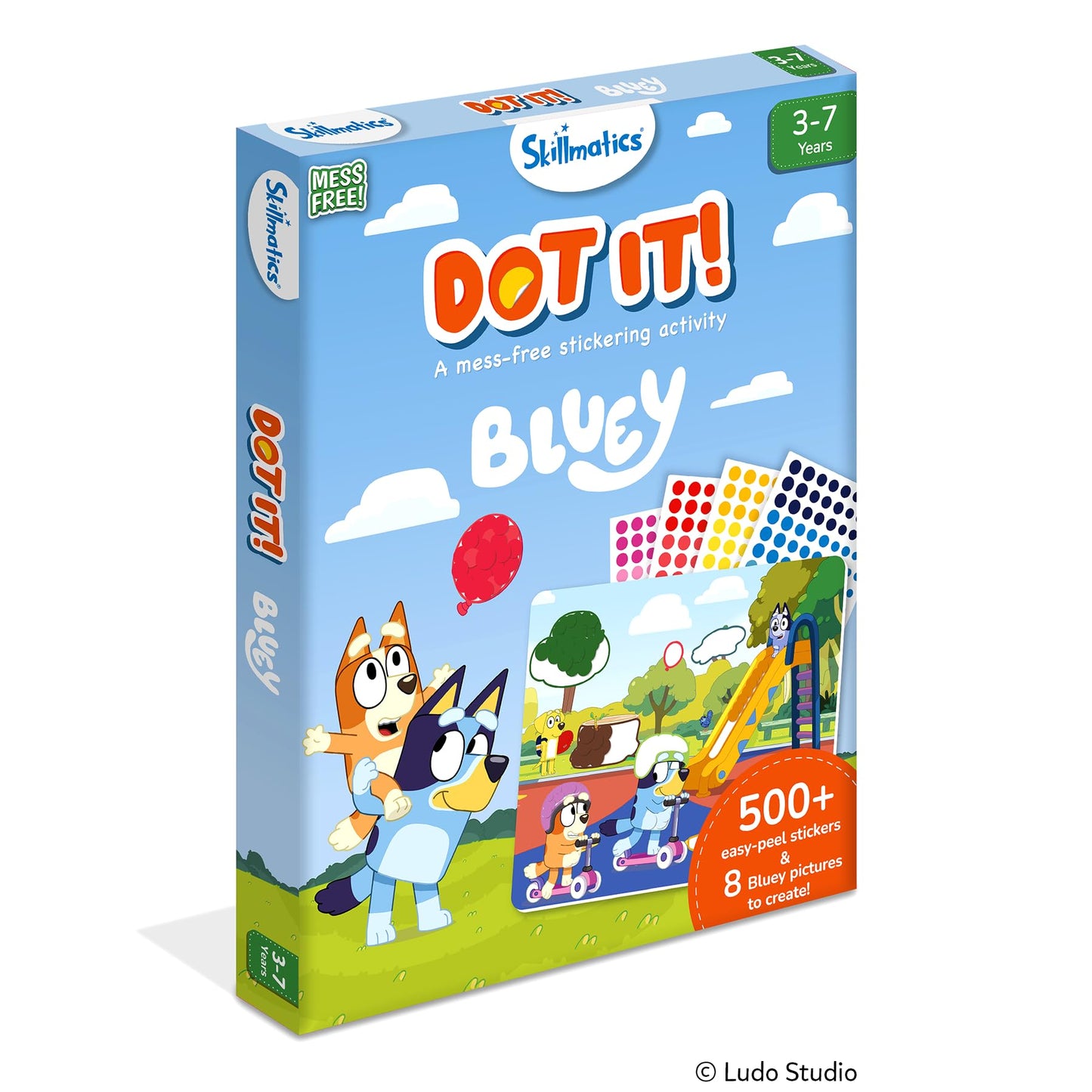 Skillmatics Bluey Dot It Sticker Activity – Mess-Free Fun for Kids, 500+ Stickers, Craft Kits, DIY Activity, Travel Toys, Gifts for Boys & Girls Ages 3, 4, 5, 6, 7