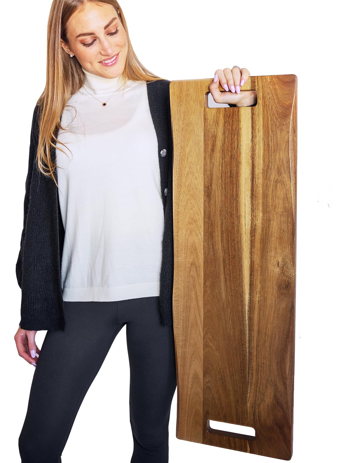 Walnut Cutting Board and Charcuterie Boards with Handles - Babilonia Premium Wood Cutting Boards for Kitchen and Acacia Wooden Charcuterie Board Large