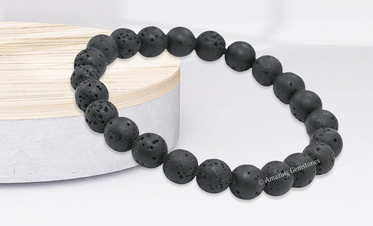Amazing Gemstone Crystal Bracelet for Women Men's Gifts - Protection Healing Crystal Bracelet - 8mm Gemstone Beaded Stretchable Bracelet Pulseras Para Hombres Mujer Stocking Stuffers Mothers Day Gift (Lava)