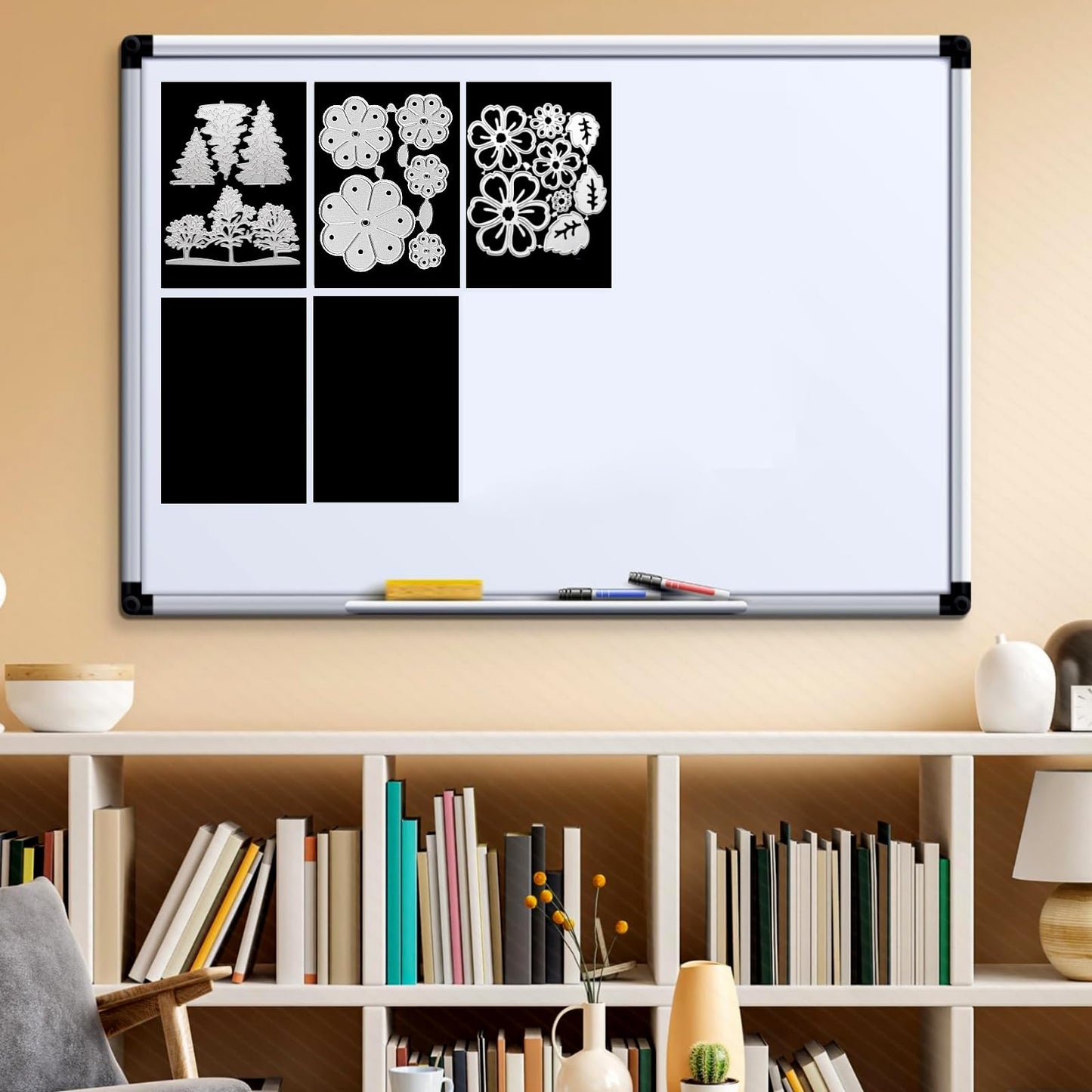 Thaibear Magnetic Sheets Non Adhesive, 5" x 7", 15 Pack Flexible Magnetic Sheets for Dies Storage Stamp, Die Cut Storage Magnet Sheet for Crafts, DIY, Photos - Easy to Cut into Any Size