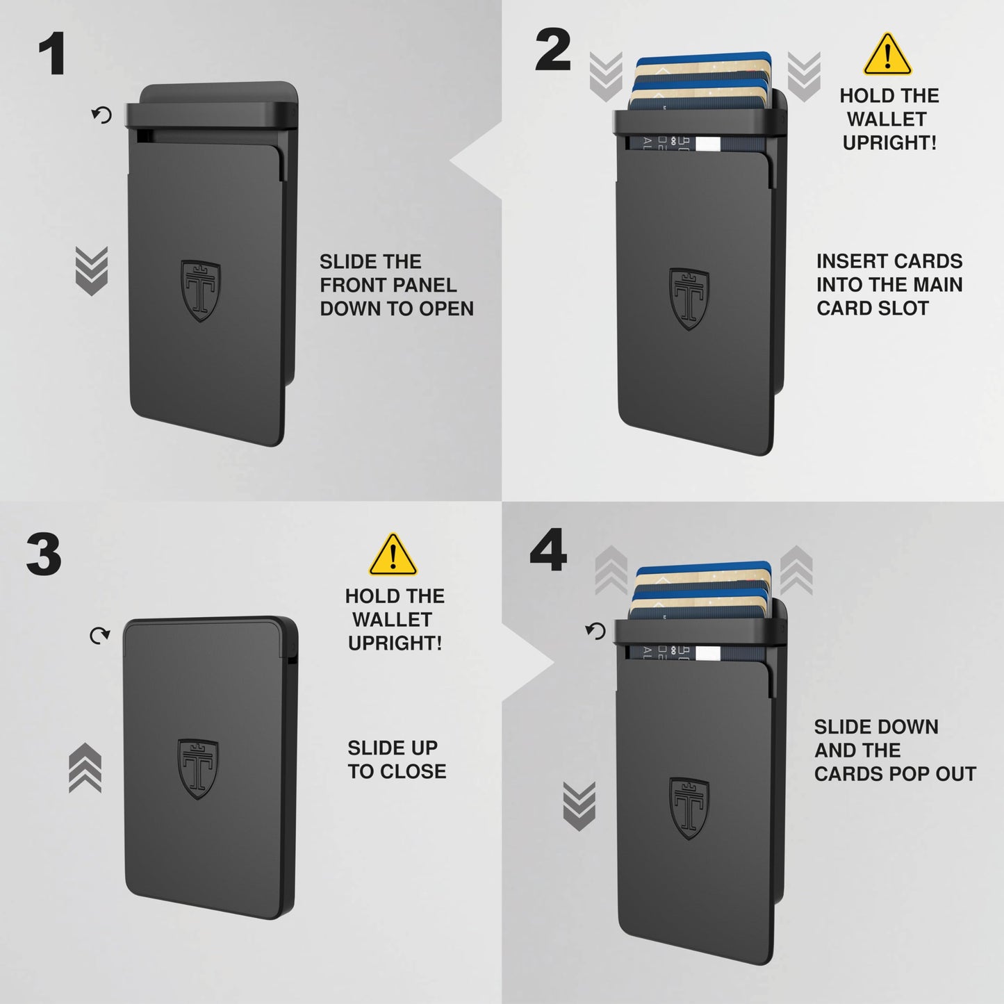 TRAVANDO SLYDE Aluminum Card Holder - RFID Blocking Slim Wallet for Men with Money Clip β Holds Up to 6 Cards β RFID Protected Credit Card Mens Wallet (5-6 Cards)