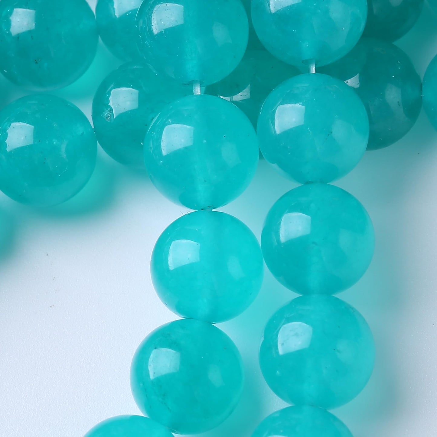 Tianhe Jade Stone Beads for Jewelry Making DIY Bracelet Necklace Jewelry Making 1 Strand 15.5inch 35PCS 10MM