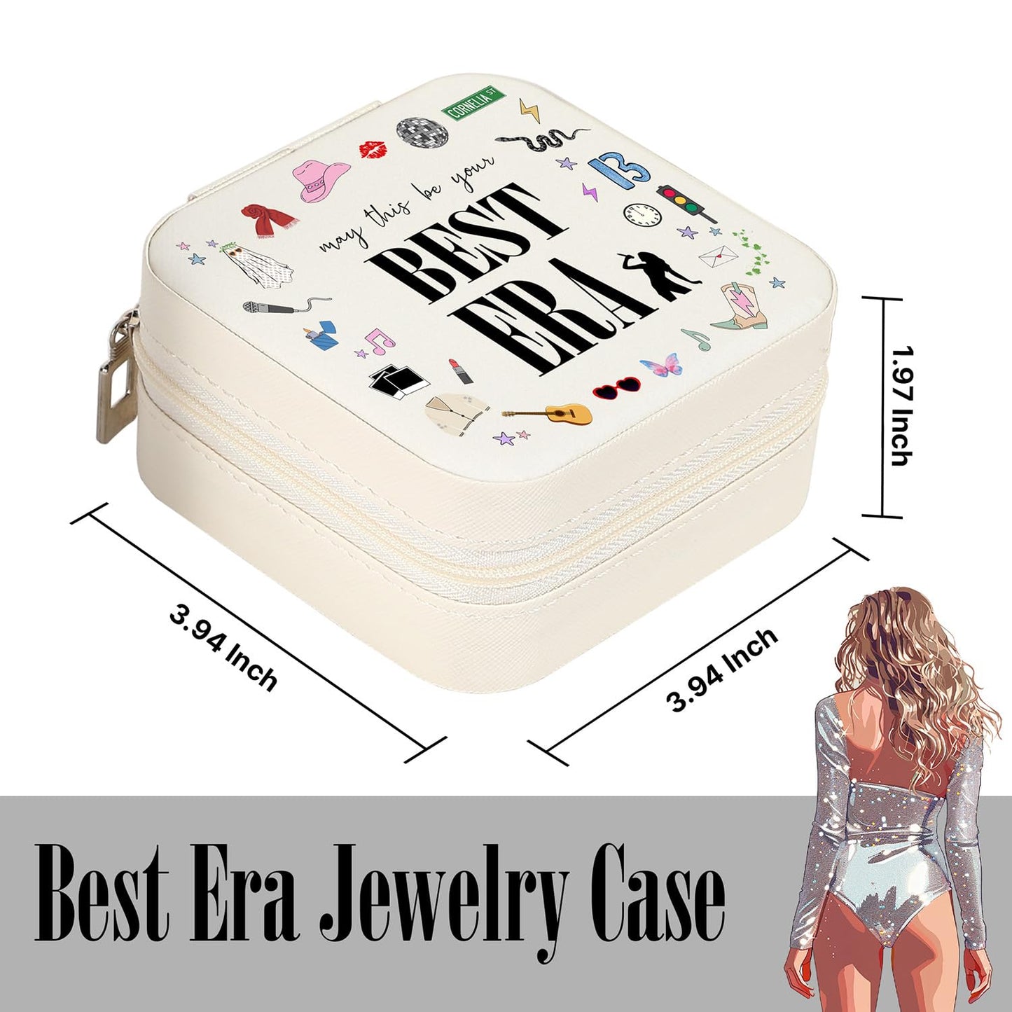 Jewelry Box, Small Jewelry Case for Taylor Fans, Taylor Gifts Merch, Portable Jewelry Case with Best Era for Bracelet, Necklace, Ring, Earring Organizer Holder Storage Boxes