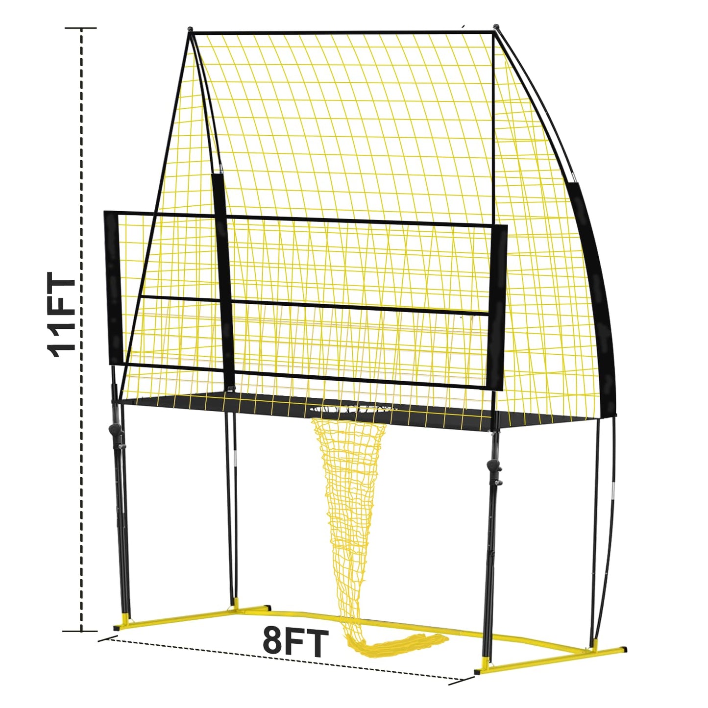 foootcu Volleyball Training Net Equipment System,Volleyball Practice Net of Adjustable Height, Good Stability, Easy Assembly & Storage, Indoor and Outdoor Use