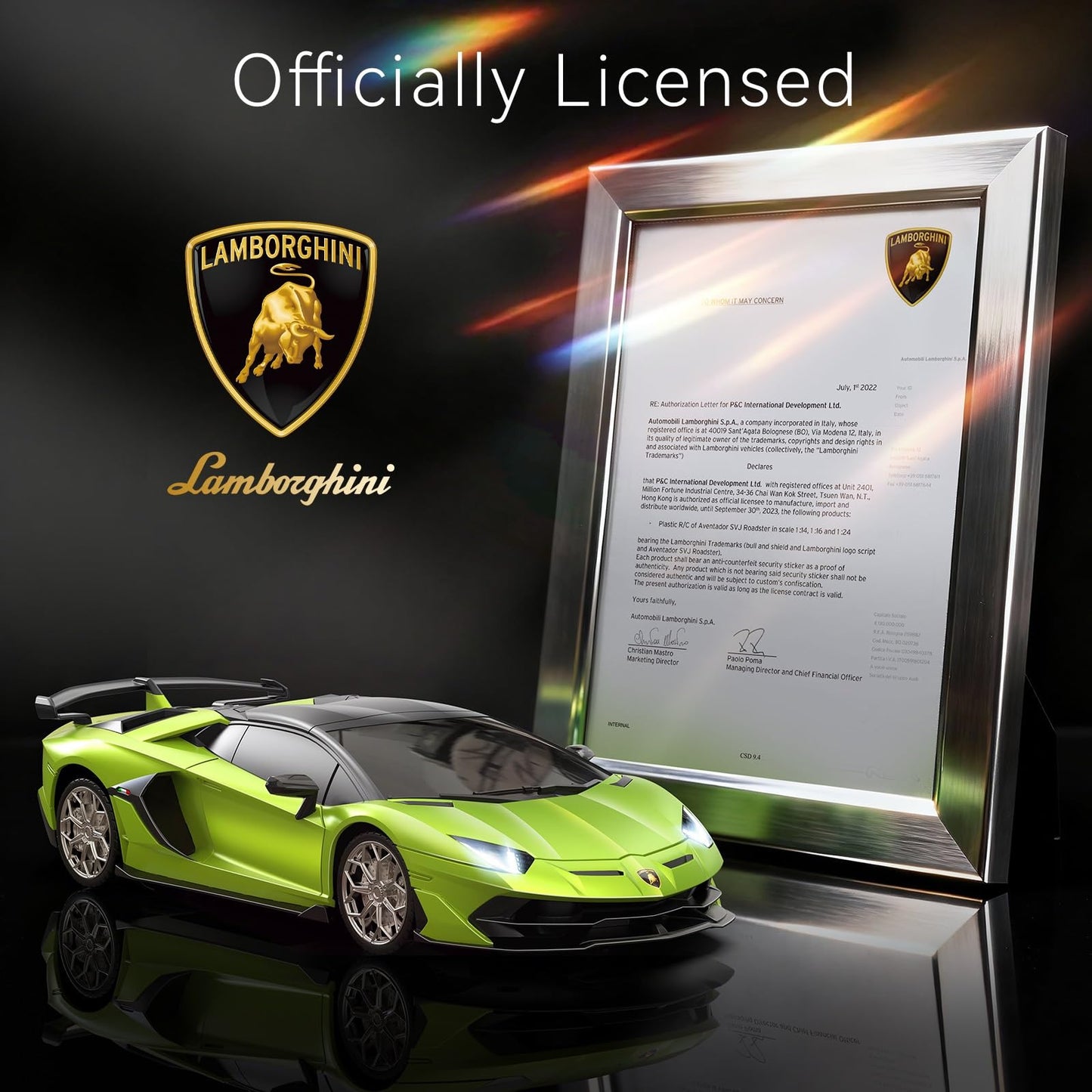 AEROQUEST Lamborghini Remote Control Car, 1:24 Scale Electric Sport Racing Hobby Toy Car Lamborghini Model Vehicle for Boys Girls Birthday Gifts, Green