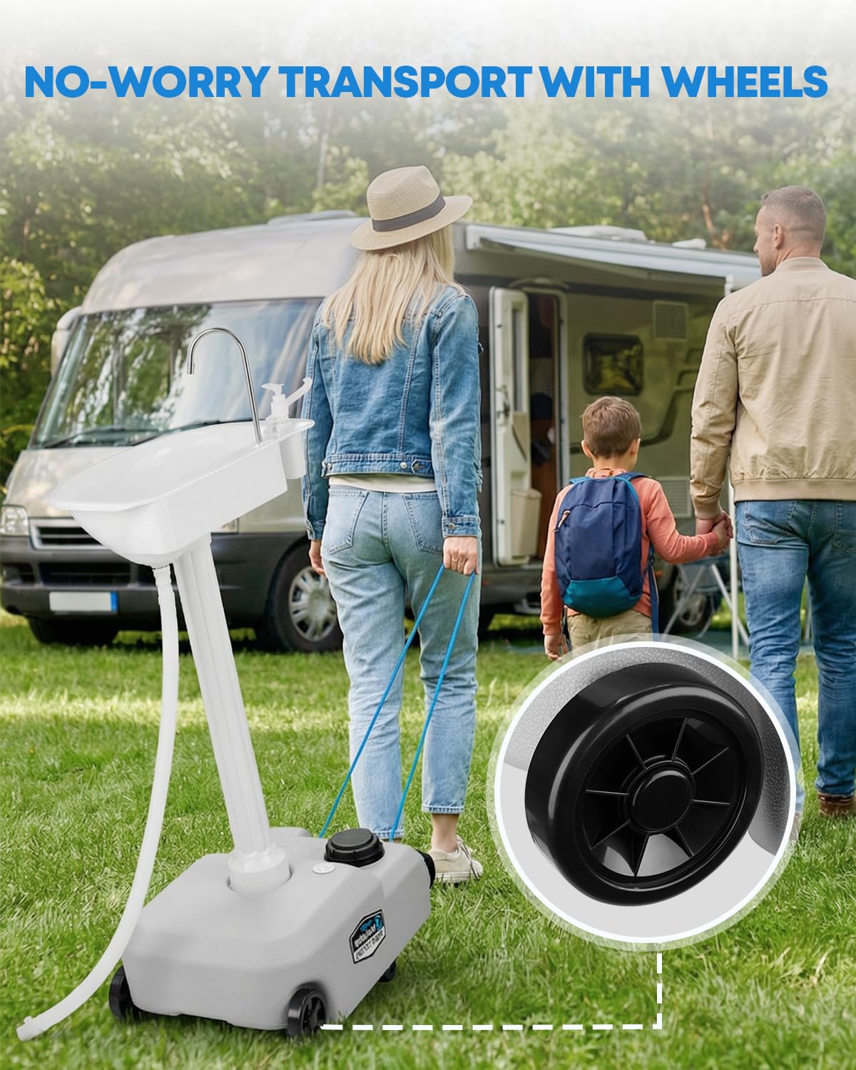 Kohree Portable Sink and Toilet Combo, 5 Gal Camping Sink Hand Washing Station & 5.8 Gal Camping Toilet, Detachable Wastewater Recycled, Perfect for Outdoor Camping RV Travel Boat Garden
