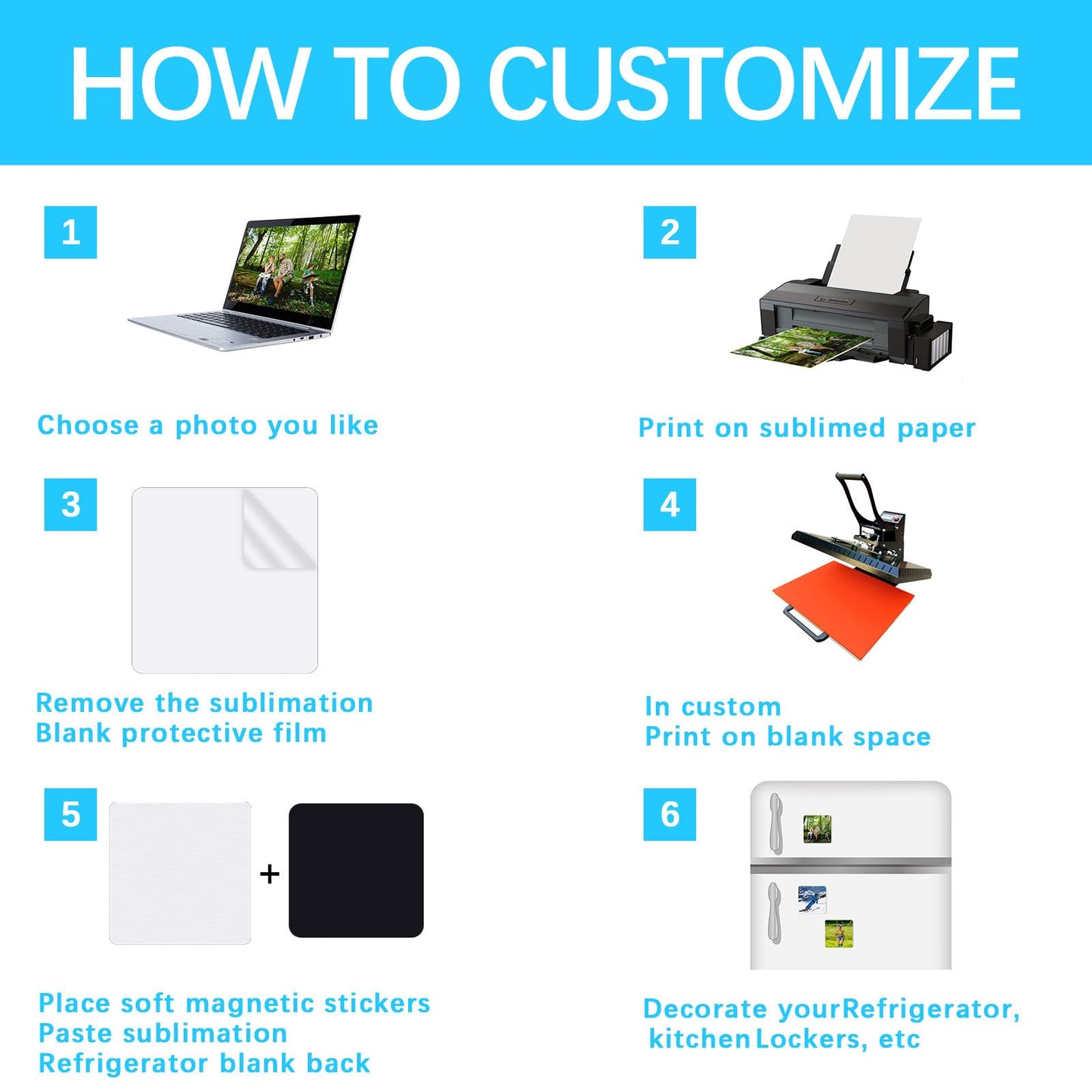 50 PCS Sublimation Magnet Blanks Metal Products Bulk Square 25 Metal Sublimation Blanks and 25 Magnets 3x3 inch Sublimation Fridge Magnet Aluminum Sign Blanks for Kitchen Office Decorative