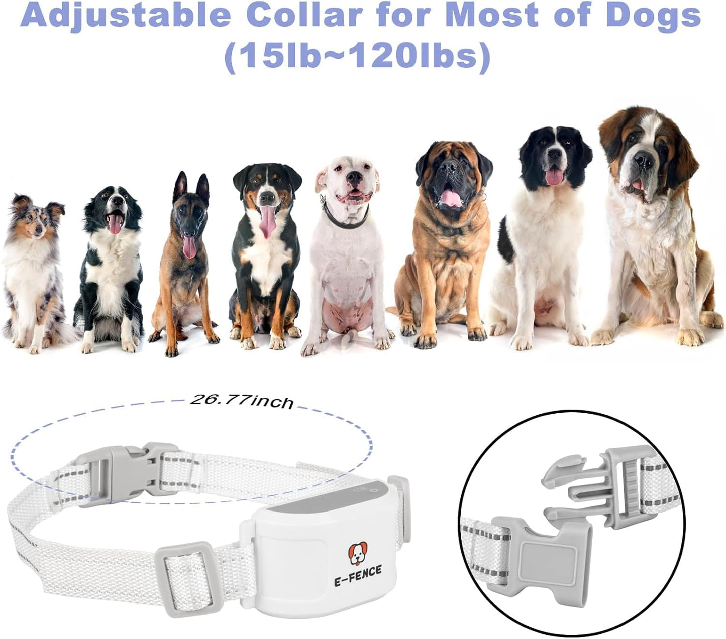 E-FENCE 2 Pack 3-in-1 GPS Dog Tracker/Training Collar/Electronic Fence Wireless Electric Collar Fence for Dogs,Adjustable Irregular Boundary,Pet Containment System,Outdoor Use Only