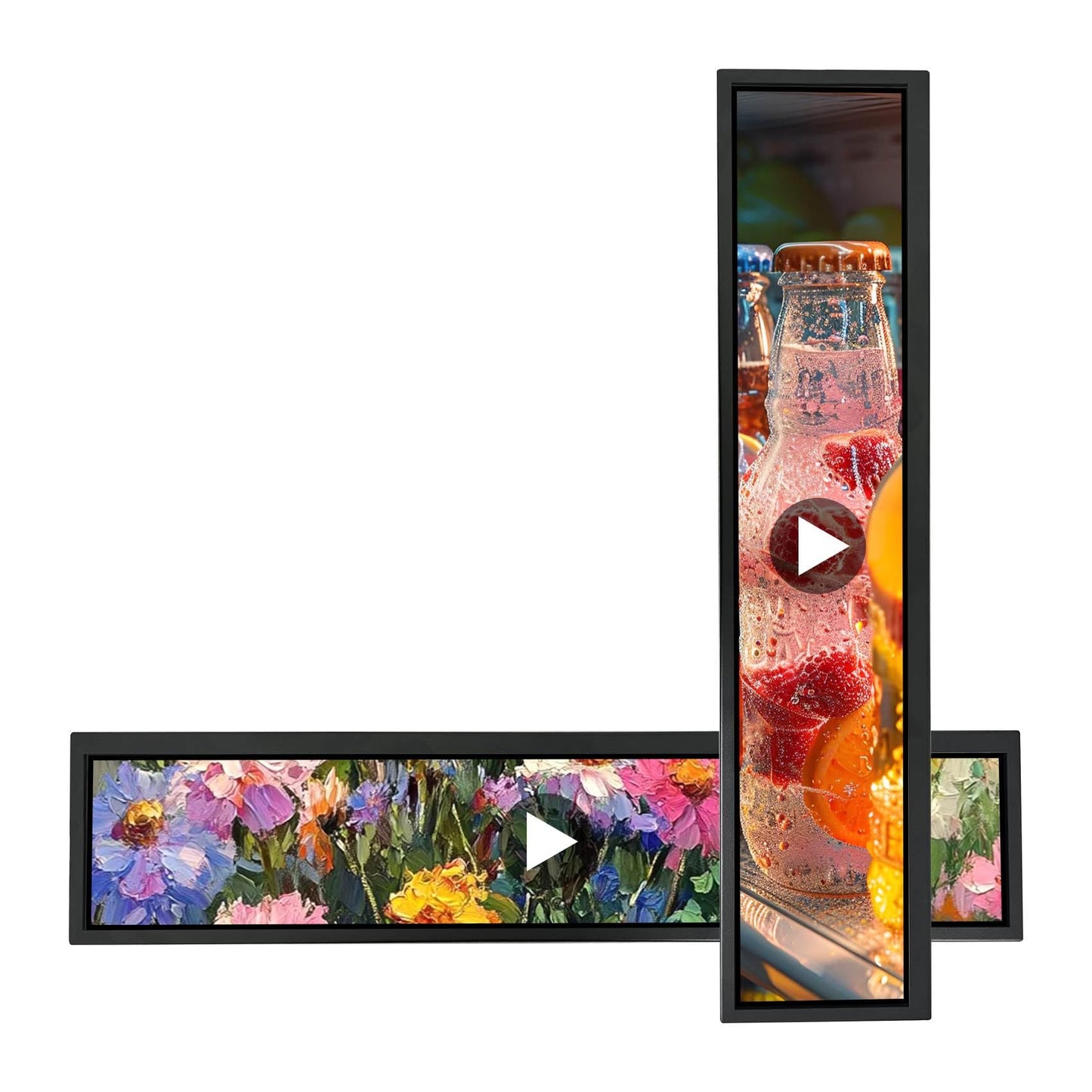 VSDISPLAY 24 Inch Touch Screen 1920x360 IPS Monitor Android 11 Stretched Bar LCD Auto Copy Autoplay as Extra Advertising Display,Supports USB/SD Input