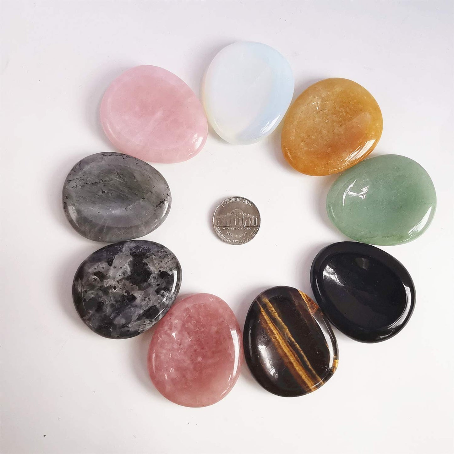 Bacatgem Natural Black Obsidian Water Drop Chakra Thumb Worry Stone,Stress Relax Healing Reiki Crystal Pocket Palm Stones