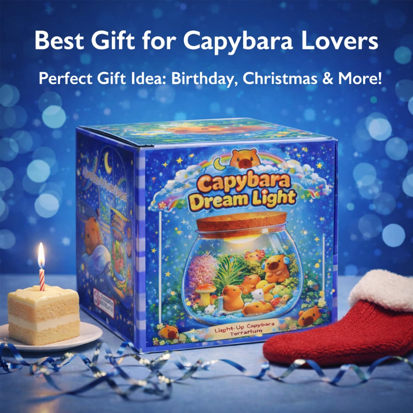 Capybara Gifts for Girls & Boys β DIY Glow Jar Toy with LED β Cute Capybara Night Light Arts and Crafts for Kids Ages 4 5 6 7 8-12 Year Old β Great Room Decor, Birthday Decorations & Easter Gifts