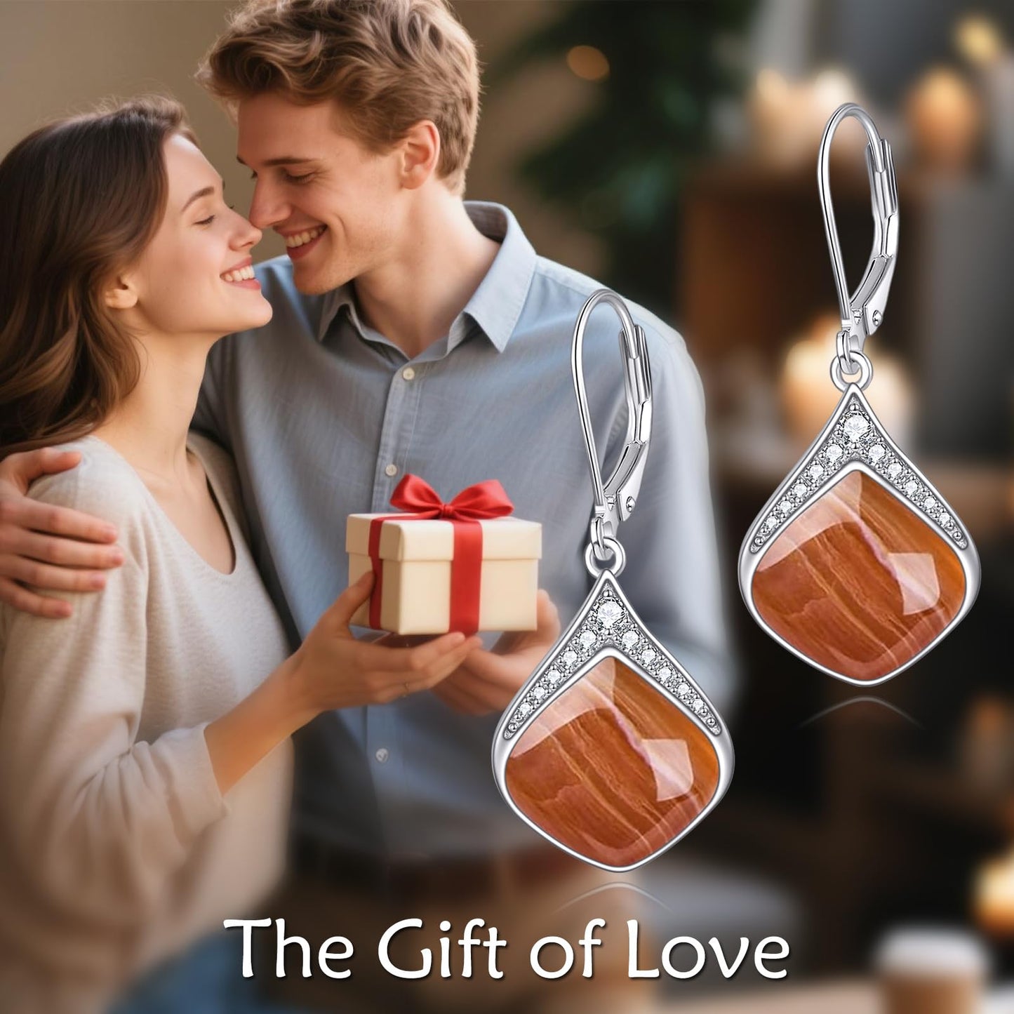 Orange Teardrop Earrings Sterling Silver Orange Agate Teardrop Drop cubic Zirconia Dangle Earrings Jewelry Christmas Gifts for Women