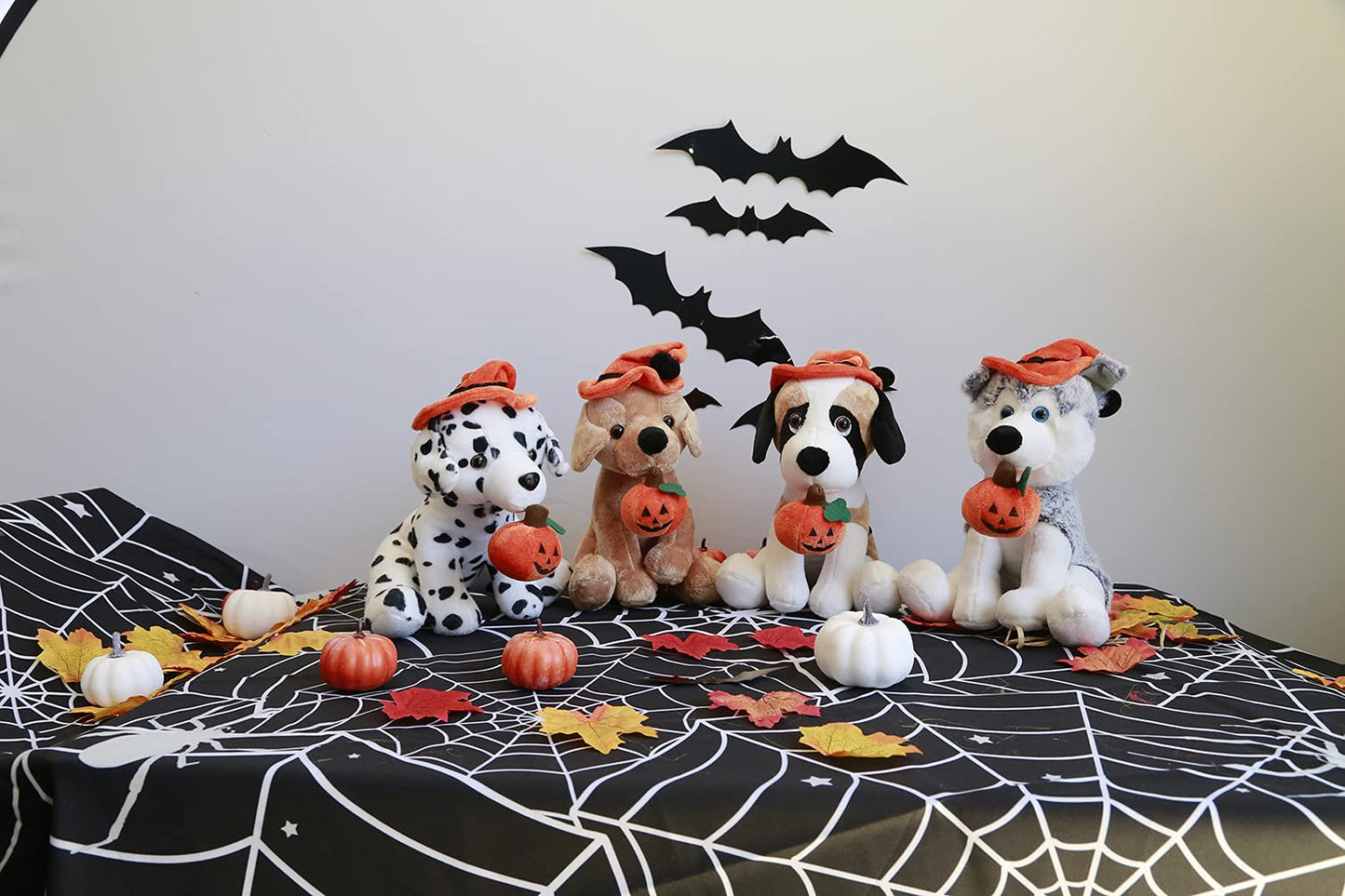 Plushland Halloween Pawpals 8 inches Puppy Dog Plush Stuffed Toy Comes with Hat and Jack O Lantern - Pumpkin for Kids on This Holiday (Halloween Dog Assortment)