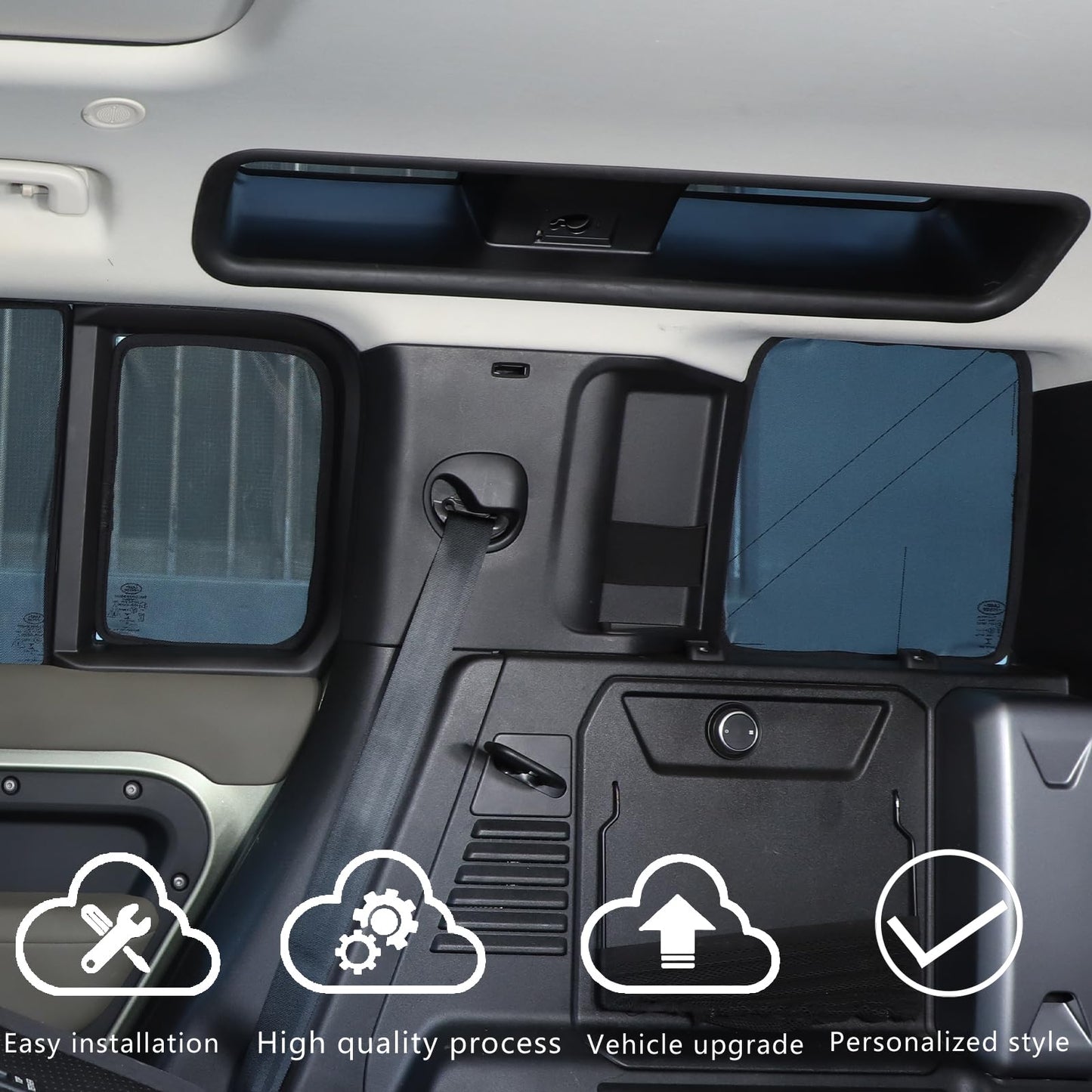Car Window Shades Compatible with Land Rover Defender 110 2020-2025,Front Rear Sun Shade Breathable Block UV Rays Privacy Screen Reduce Glare Protection Curtain Sunshades (Whole car)
