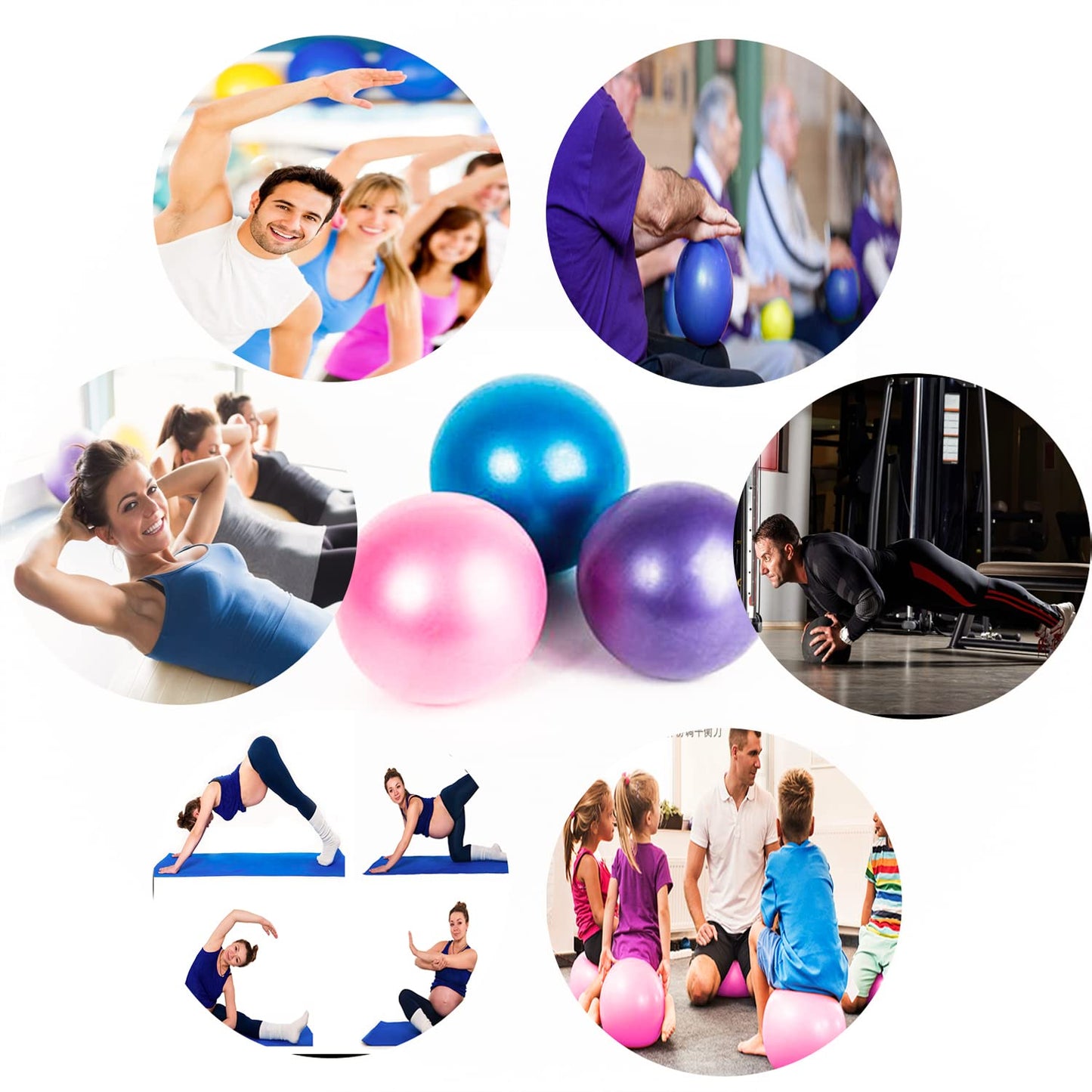 JUFANGFIN 6-Inch Pilates Exercise Ball for Yoga, Barre, Fitness & Physical Therapy Mini Squishy Balance Ball for Home Workouts Includes Pump for Easy Inflation(Orange)