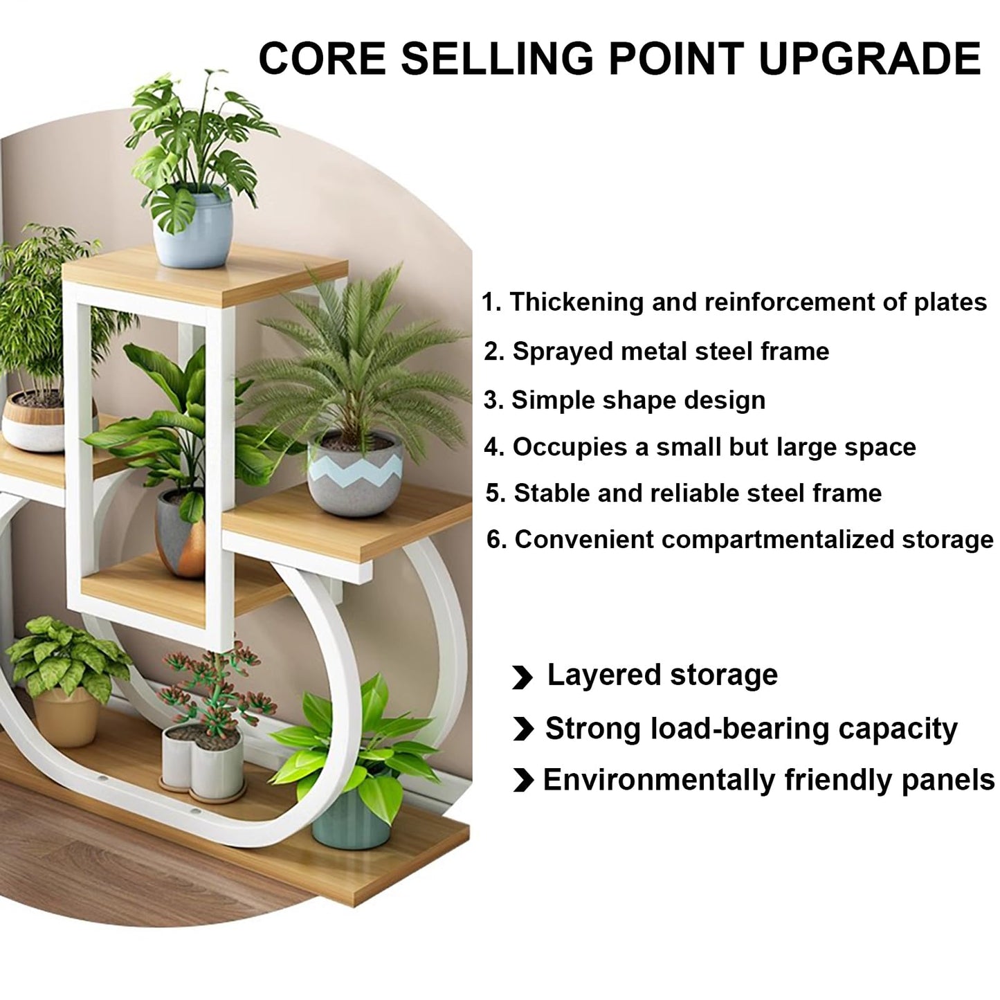 DJVHSRI 4-Tier Iron Flower Stand - Heart-Shaped Indoor Plant Display Rack Corner Storage for Garden Balcony and Courtyard - Stylish Metal Flower Pot Holder,4