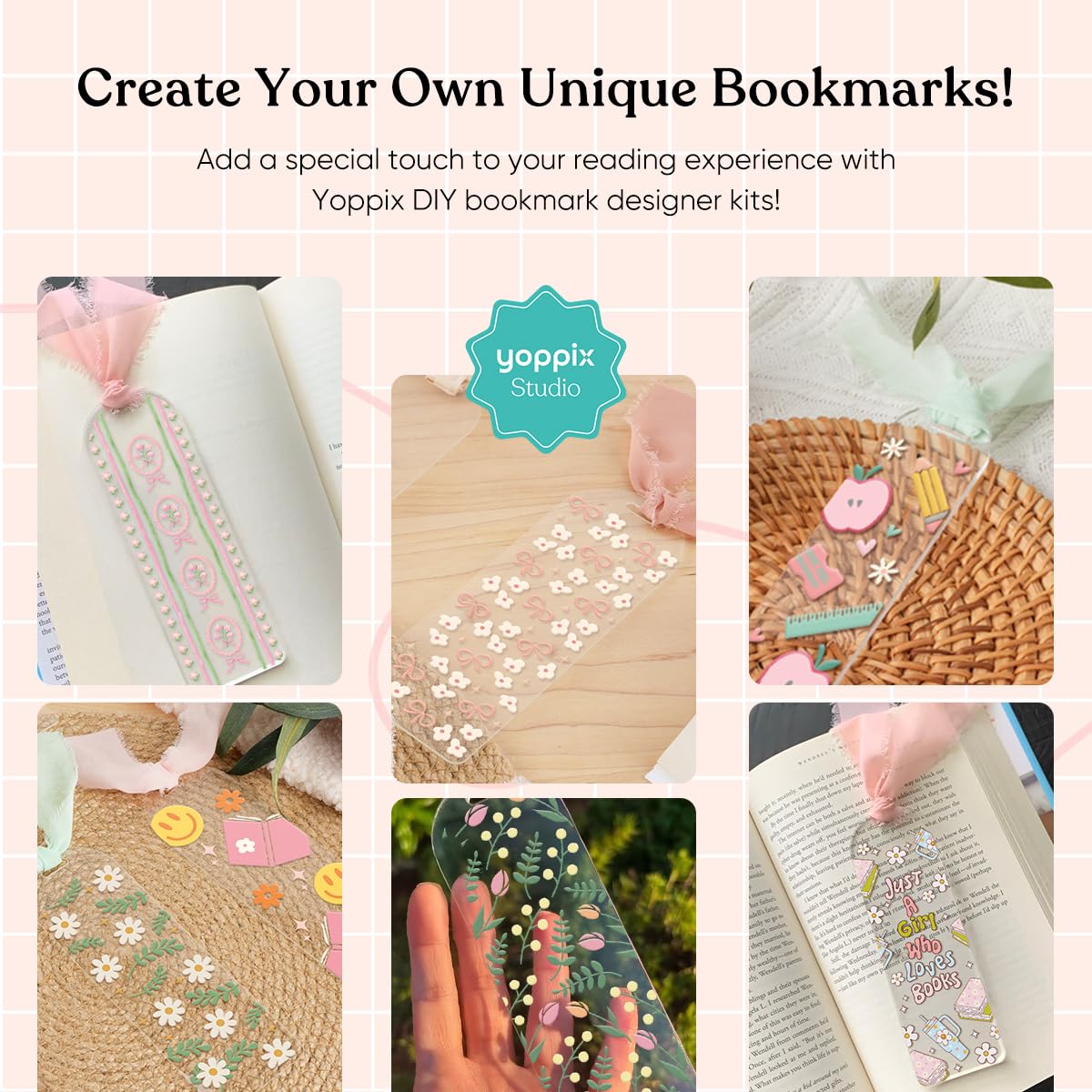 YOPPIX 6x2” Acrylic Bookmark Blanks- 20 Set Bookmark Making Kit with 20 UV DTF Stickers About Booklover Theme 20 Ribbon 80 Bookish Stickers for DIY Your Crafts Gift for Book Lover