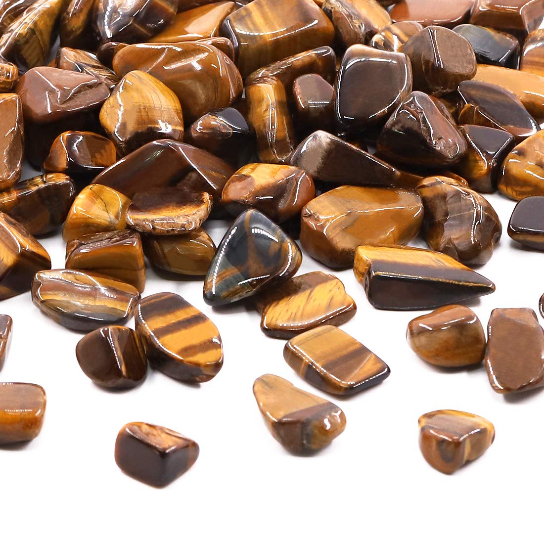 Hilitchi 1lb Bulk Large Natural Tumbled Polished Brazilian Stones Gemstone Healing Crystals Quartz for Wicca, Reiki, and Energy Crystal Healing (Tigerâs Eye About 1lb/450g/16oz/bag)