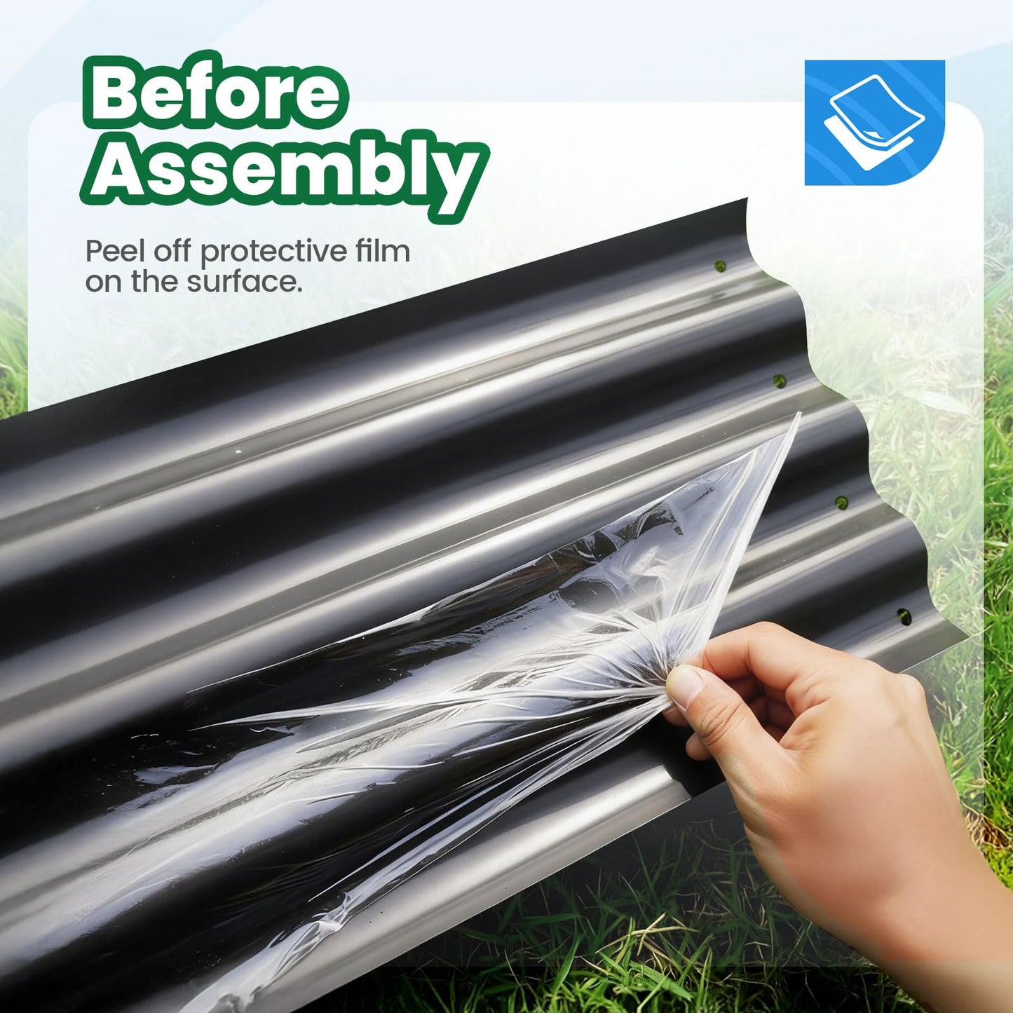 Quictent Raised Garden Bed Galvanized Raised Beds for Gardening Vegetables with Cover 8x4x1 ft Metal Planter Box Outdoor Use (Clear)