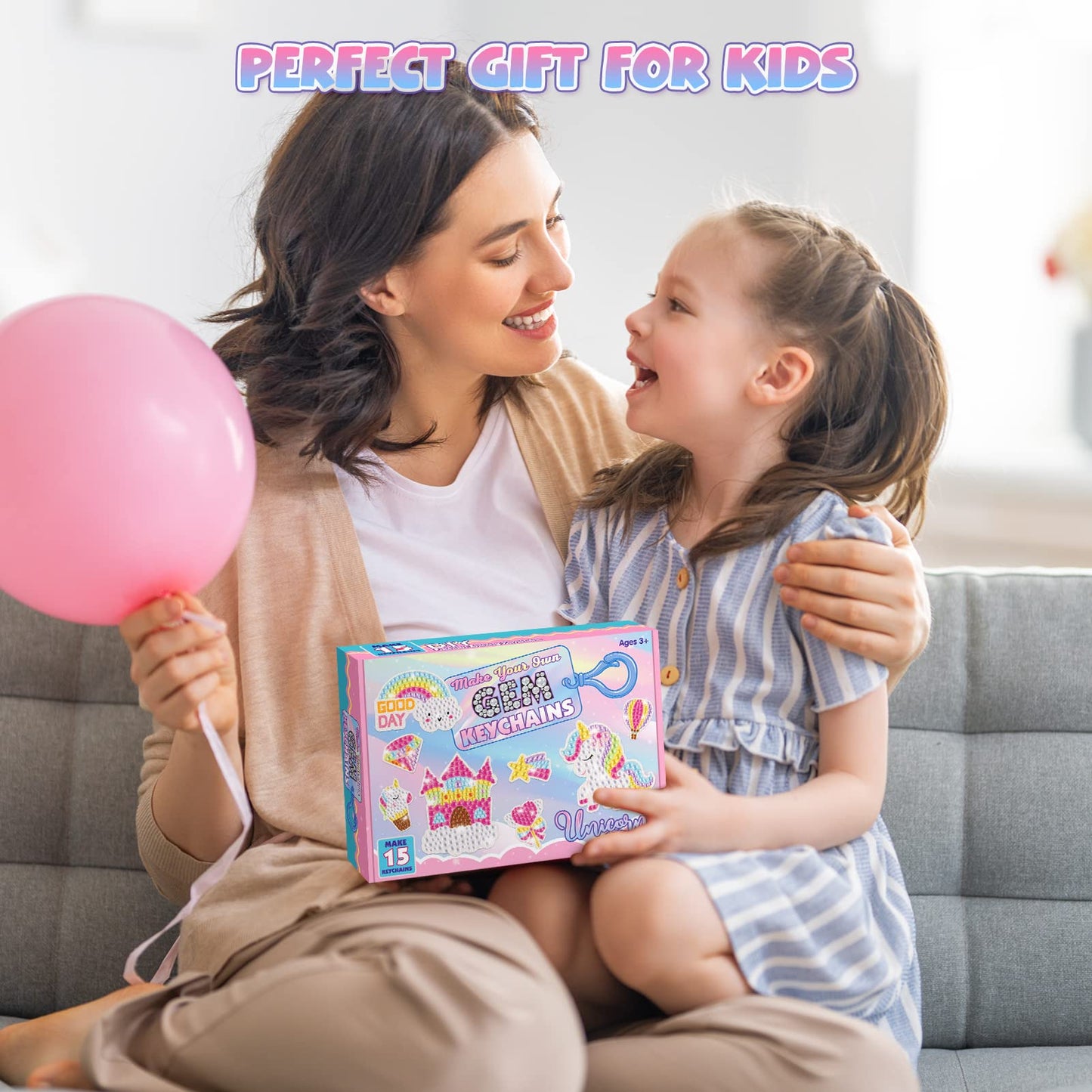 LIWIN LET'S GO! Toys for 4 5 6+ Year Old Girls, Unicorns Toys for Kids Make Your Own GEM Keychains Arts and Crafts for Kids Age 4-12 Unicorns Birthday Crafts Gifts for 4-12 Year Old Girls Boys