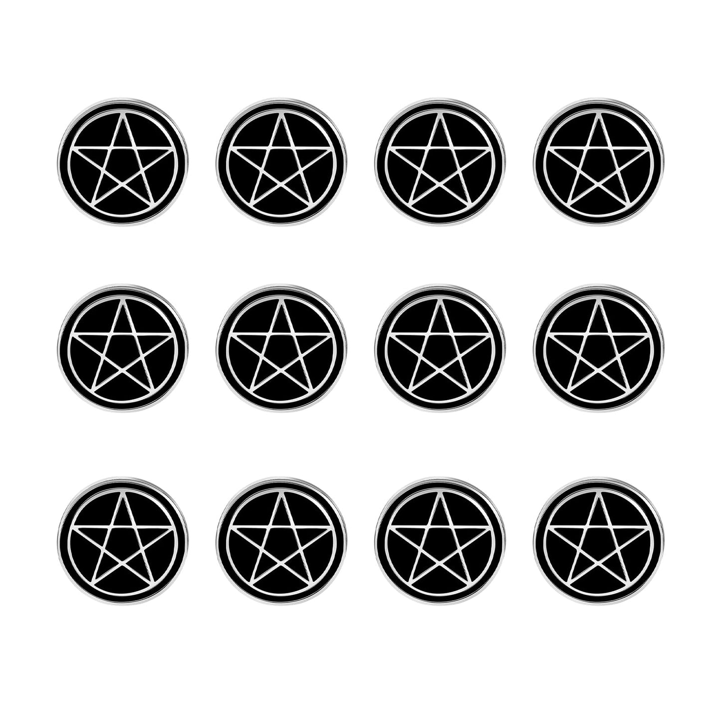 12 Pieces KILIPOL Pentagram Brooch Artist Shiny Jewelry Art Student Graduation Souvenir Gift Brooch Drip Oil Painted Enamel Pin Suitable for Hat Jacket Canvas Bag