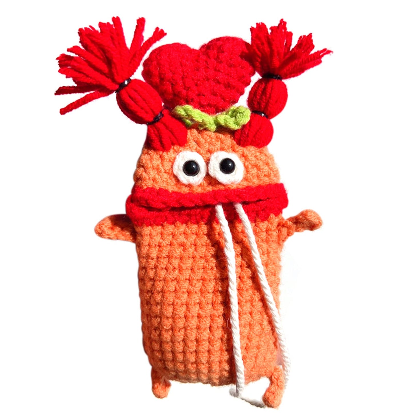 SHUNSHUNNI 2023 Funny Handmade Crochet Key Holder, 3.4" Handwoven Car Key Cover Case, Cute Pocket Lighters Bag Key Fob Cover Case (#23)