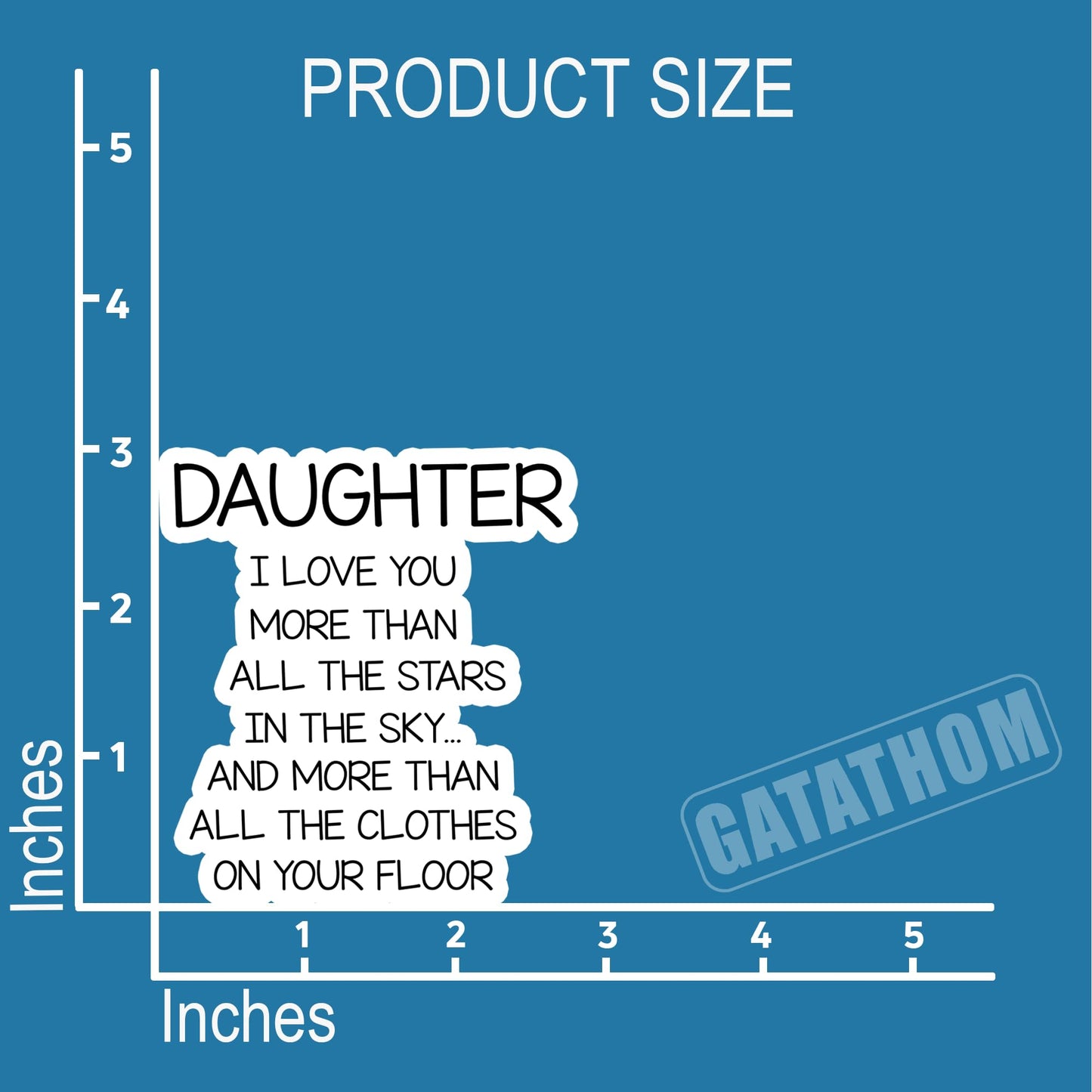 (3Pcs) Funny Daughter I Love You Sticker Sarcastic Daughter Saying Quote Stickers Loving Message Waterproof Vinyl Decal for Gifts for Birthday Gifts, Laptop Water Bottle Phone Scrapbook, 3 x 2.8