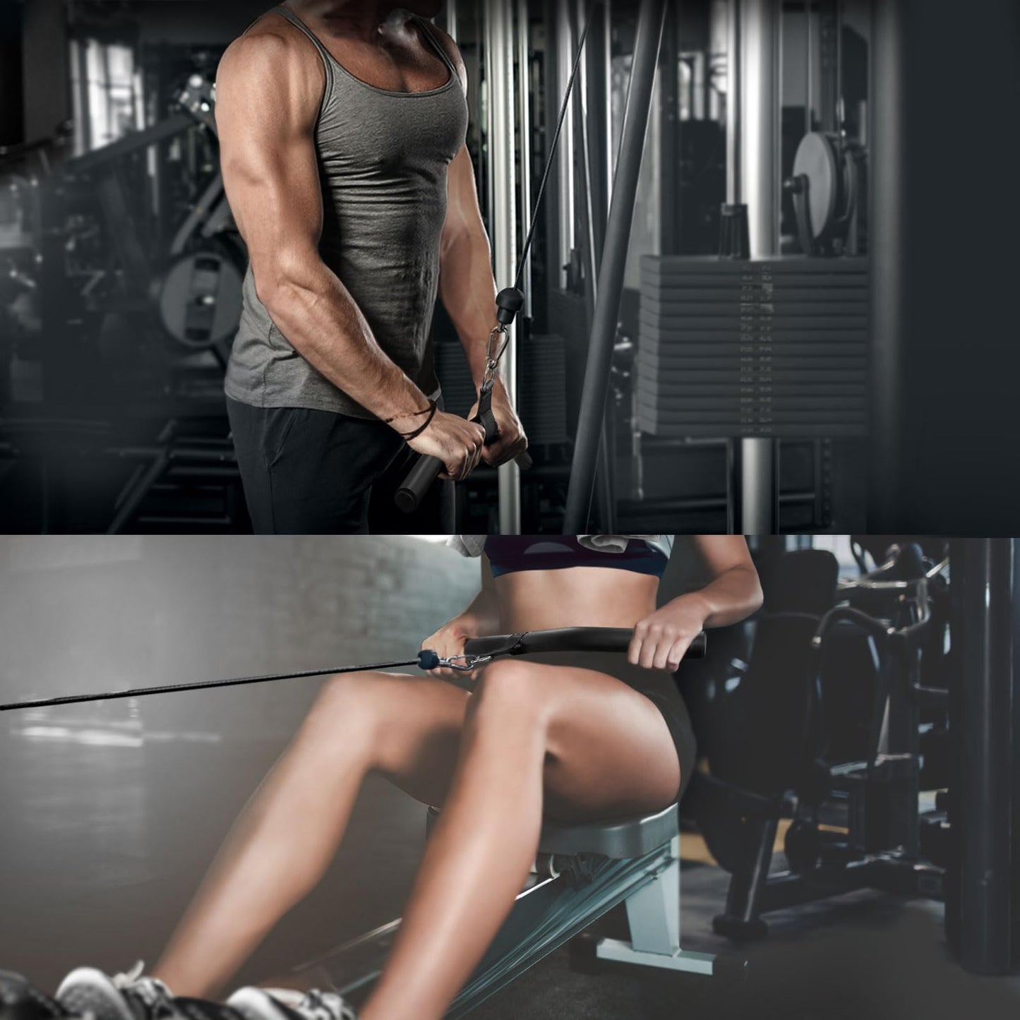 LAT Pull Down Bar Attachment:LAT Pulldown Tricep Bar for Strength Training Home Gym Cable Machine - Curl & Triceps Press Down Handle with EVA Sponge Non-Slip Grip for Pulley System