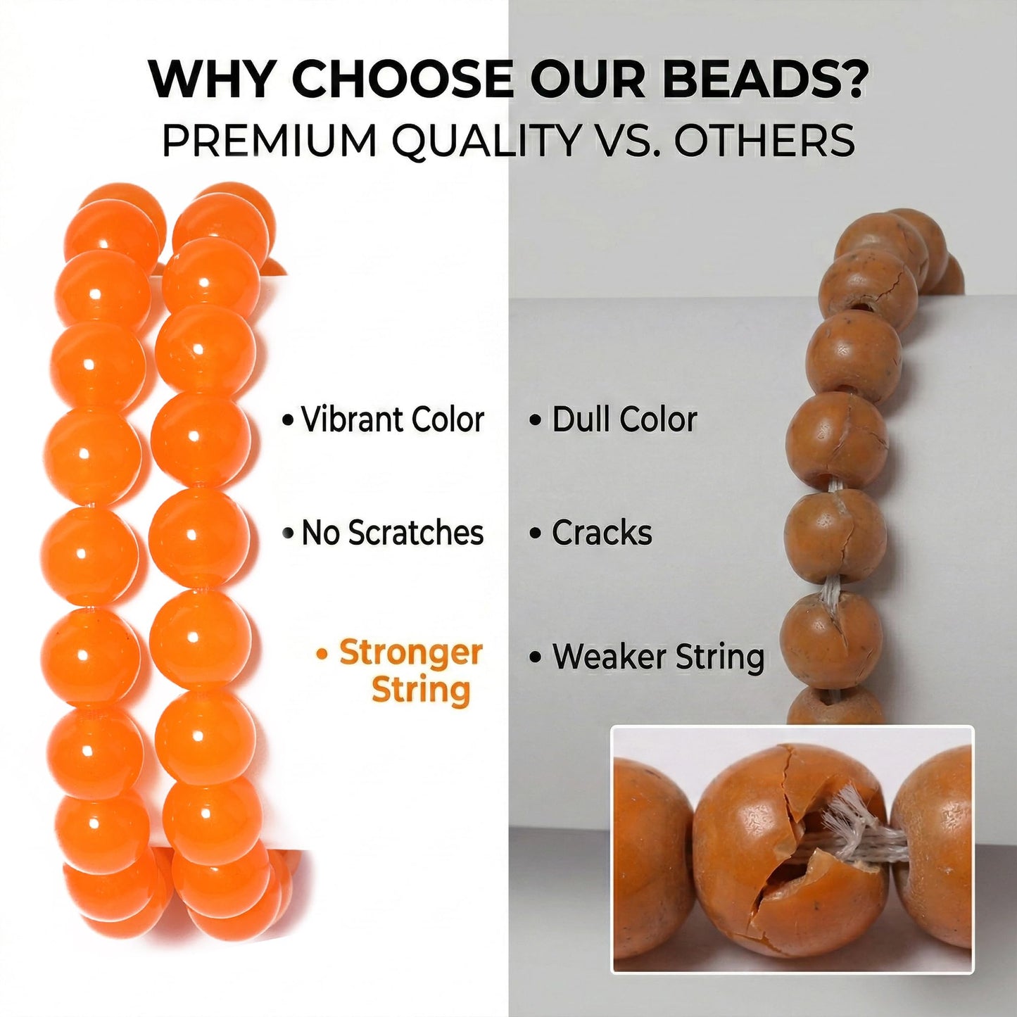 Anjpuy Natural Orange Chalcedony Beads 10mm - 35pcs Round Gemstone Beads for Jewelry Making - Bulk Loose Crystal Stone Bead Supplies for Bracelet Necklace Earrings Crafting