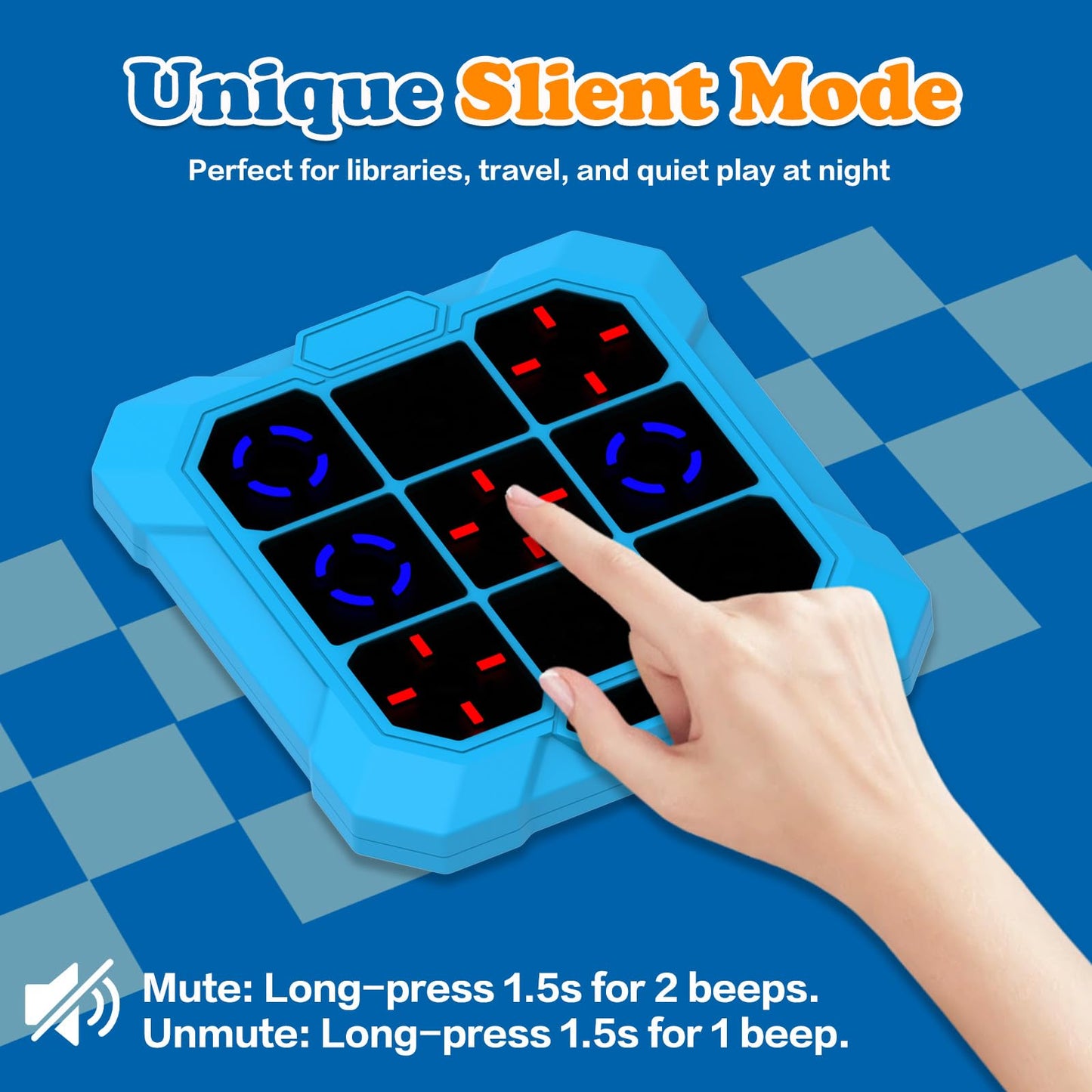 COUOMOXA for tic tac Toe Game: Upgraded 6-in-1 Sensory Toy with Mute - Electronic Portable Console Game Kids and Adults Age 6-12 Years Old Travel - Birthday Gift for Boys Girls