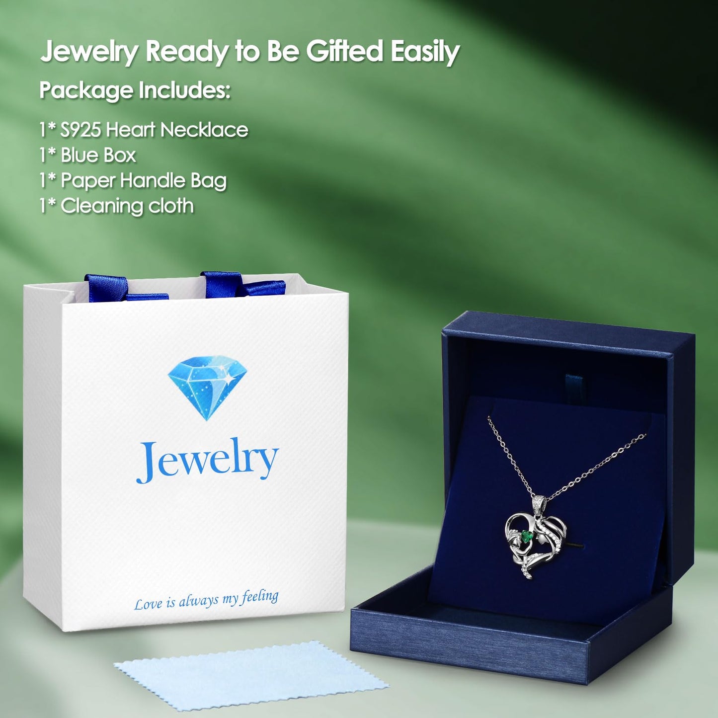 Zifeel Mothers Day Gifts for Mom Wife Her Grandma, S925 Sterling Silver Birthstone Necklaces Jewelry for Women, Mother's Day Love Heart Pendant Necklace for Anniversary Birthday Christmas Day