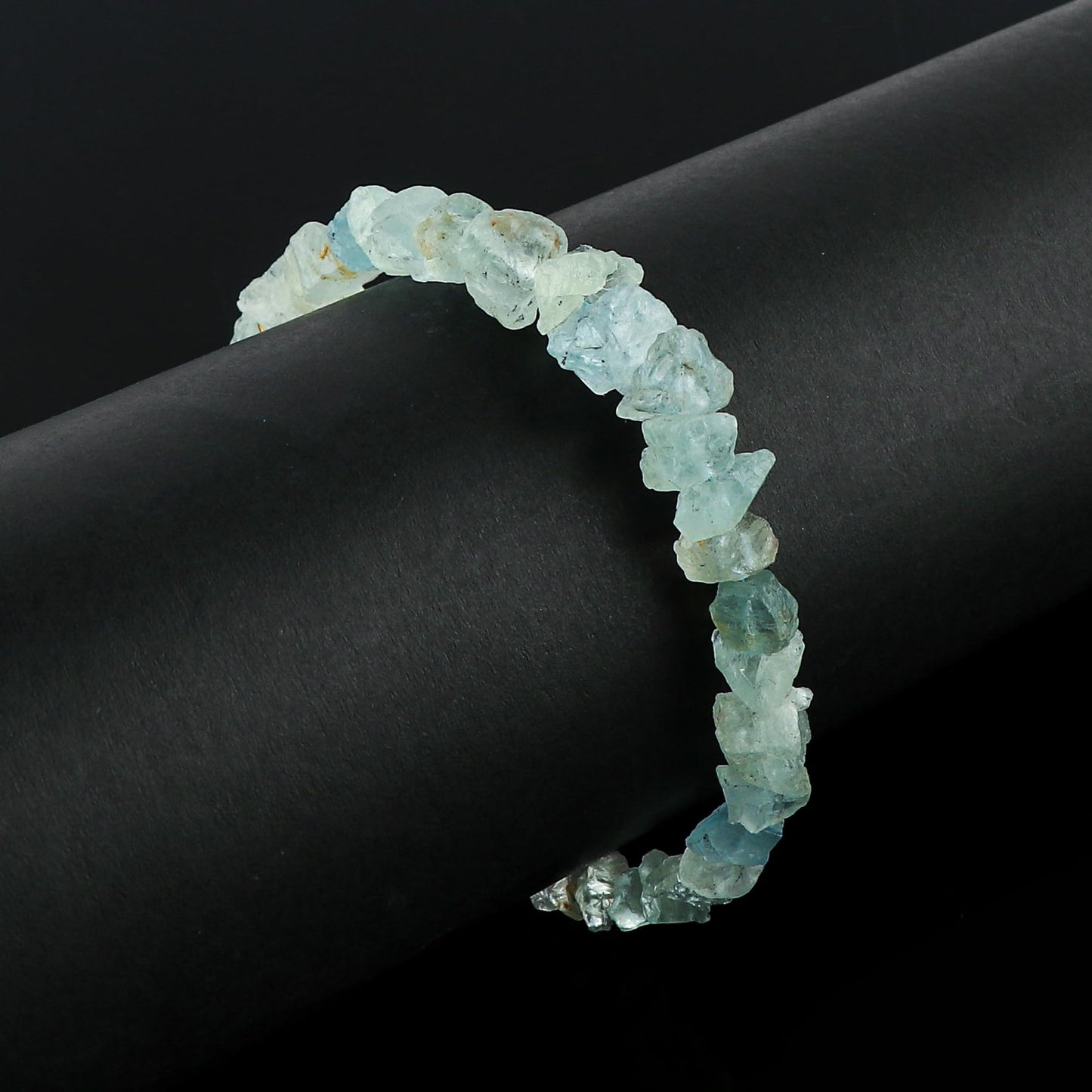 CRYSTALINES Natural Raw Aquamarine Gemstones Bracelets, Healing Crystals, Rough Stones, Handmade Women Jewelry, March Birthstones, Silver Chain-8inch, Christmas Women Gift
