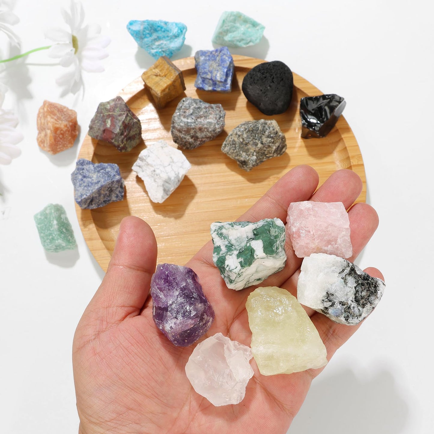 GolbalJew Citrine Natural Raw Crystals 2PCS Healing Crystal Stones 1.2-2.0” Reiki Healing Gemstones for Meditation Chakra Balance Home Decor