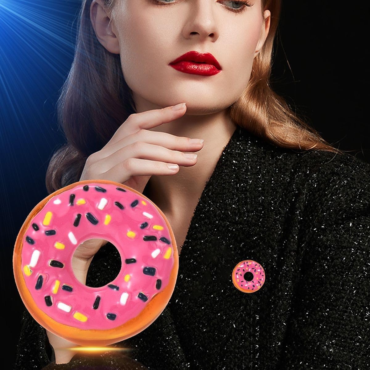 AILONMEI Brooches And Pins For Women Fashion Elegant Flower Broches Lady Costume Jewelry Brooch Pins (Doughnut)