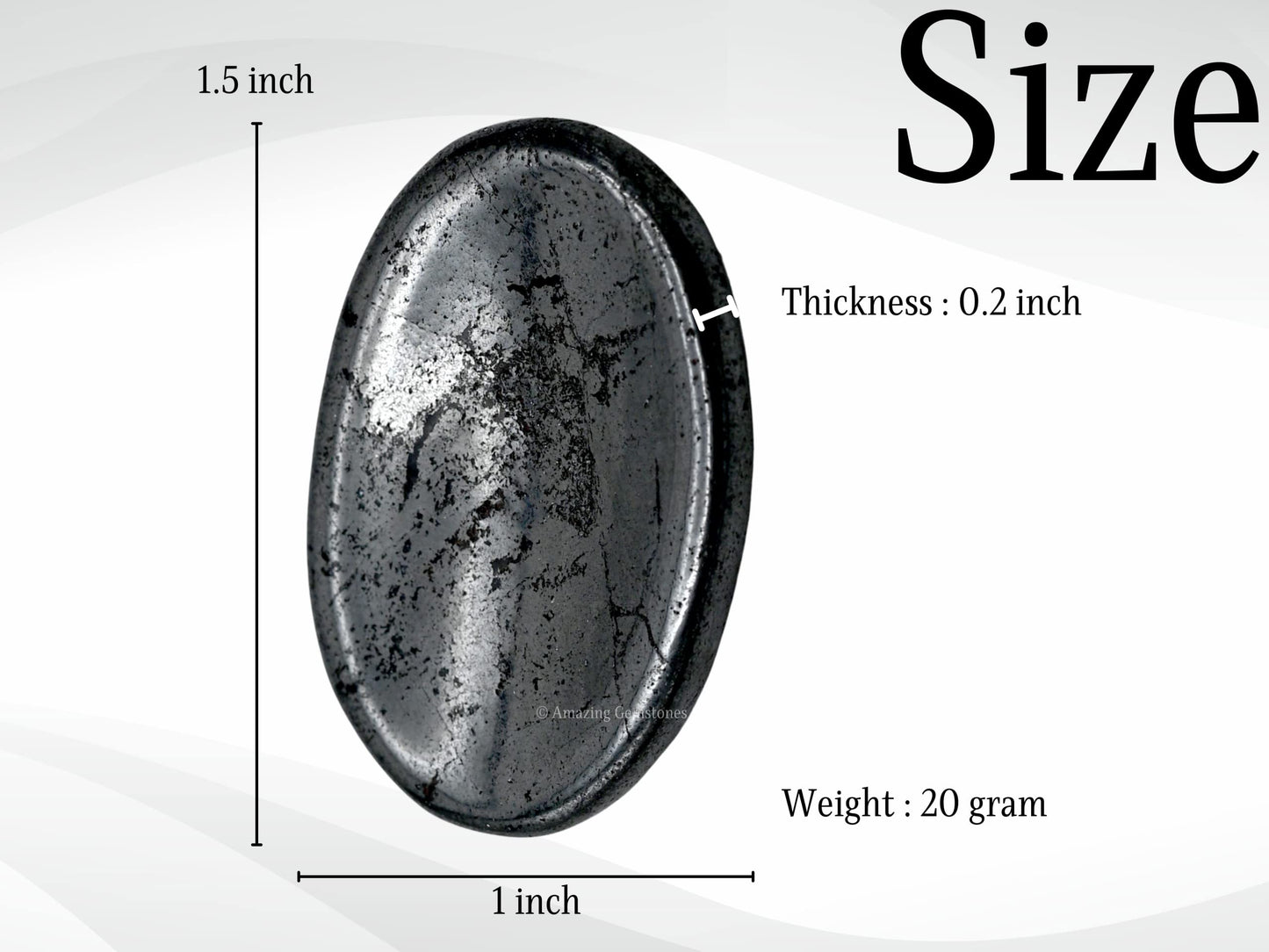 Amazing Gemstone Hematite Worry Stone Crystals and Healing Stones - Worry Stones for Stress Relief Gifts - Piedra Crystal Fidget for Meditation,Relaxation - Unique Stocking Stuffers and Birthday Gift