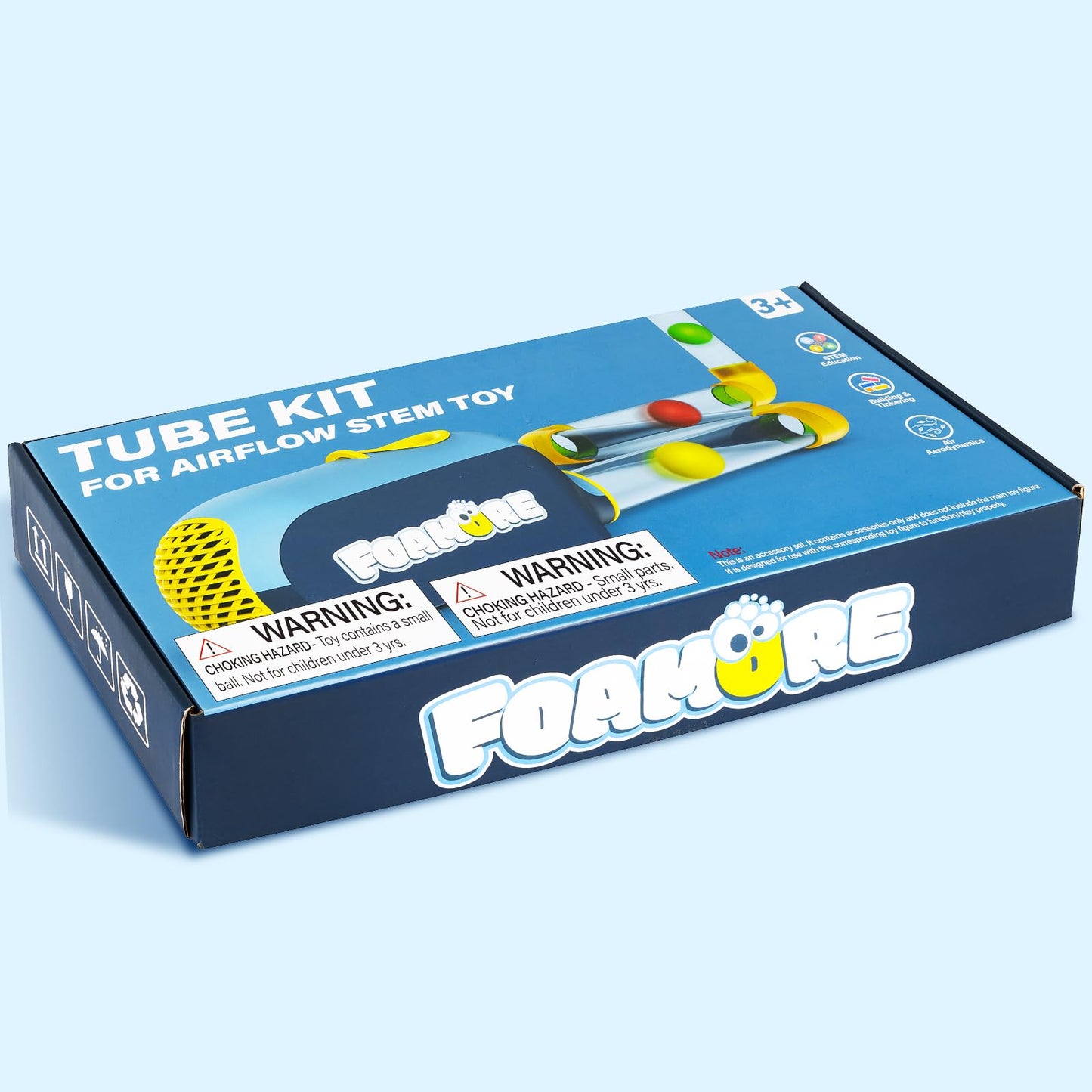 Foamore Tube Kit for Airflow STEM Toy, Air Tubes Toy STEM Kits Building Toys, Education, Air Aerodynamics, Building & Tinkering