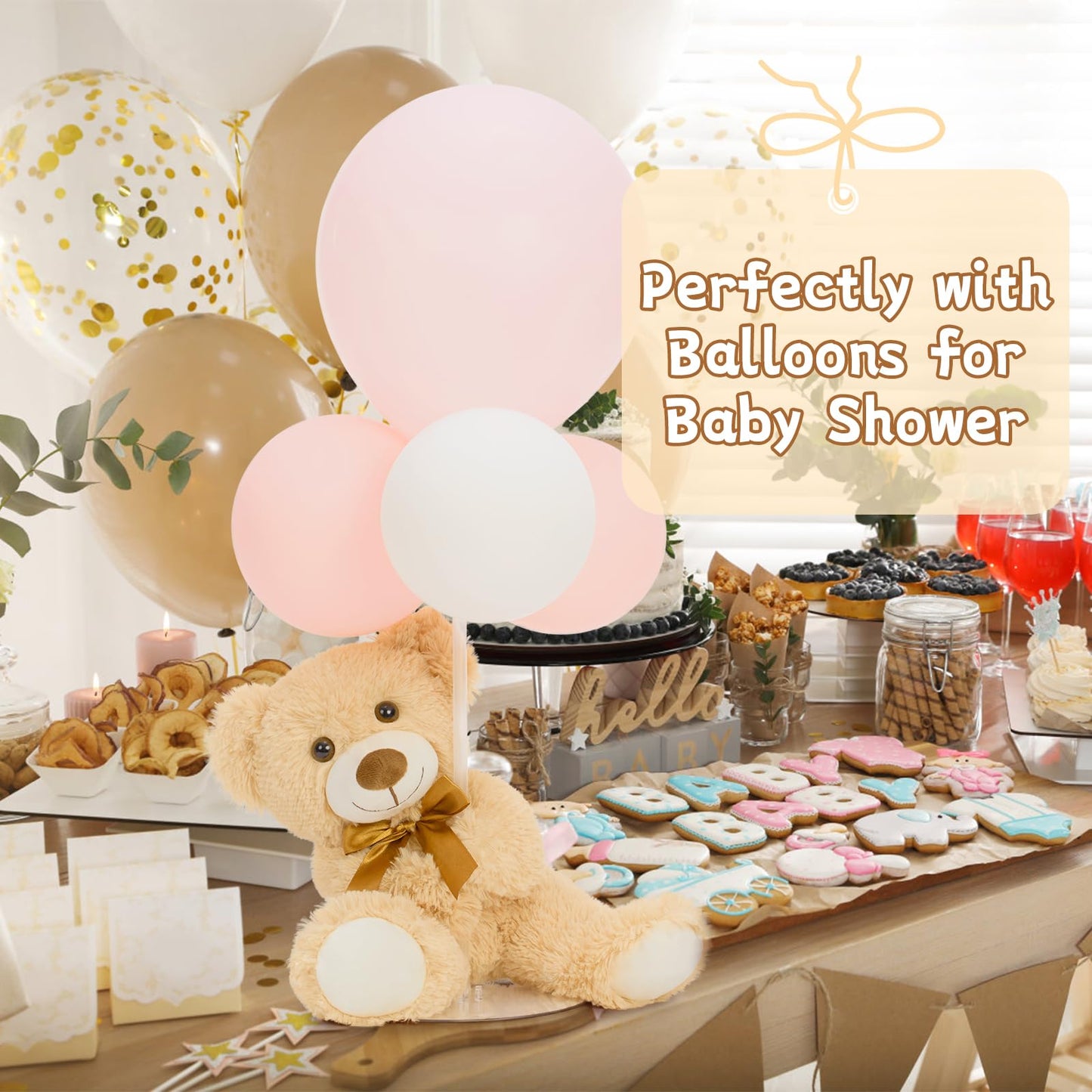MorisMos 3 Packs Teddy Bears Bulk Stuffed Animals, Cute Small Teddy Bear Plush Toys, Little Stuffed Bear for Kids on Centerpiece Baby Shower, 14 Inches