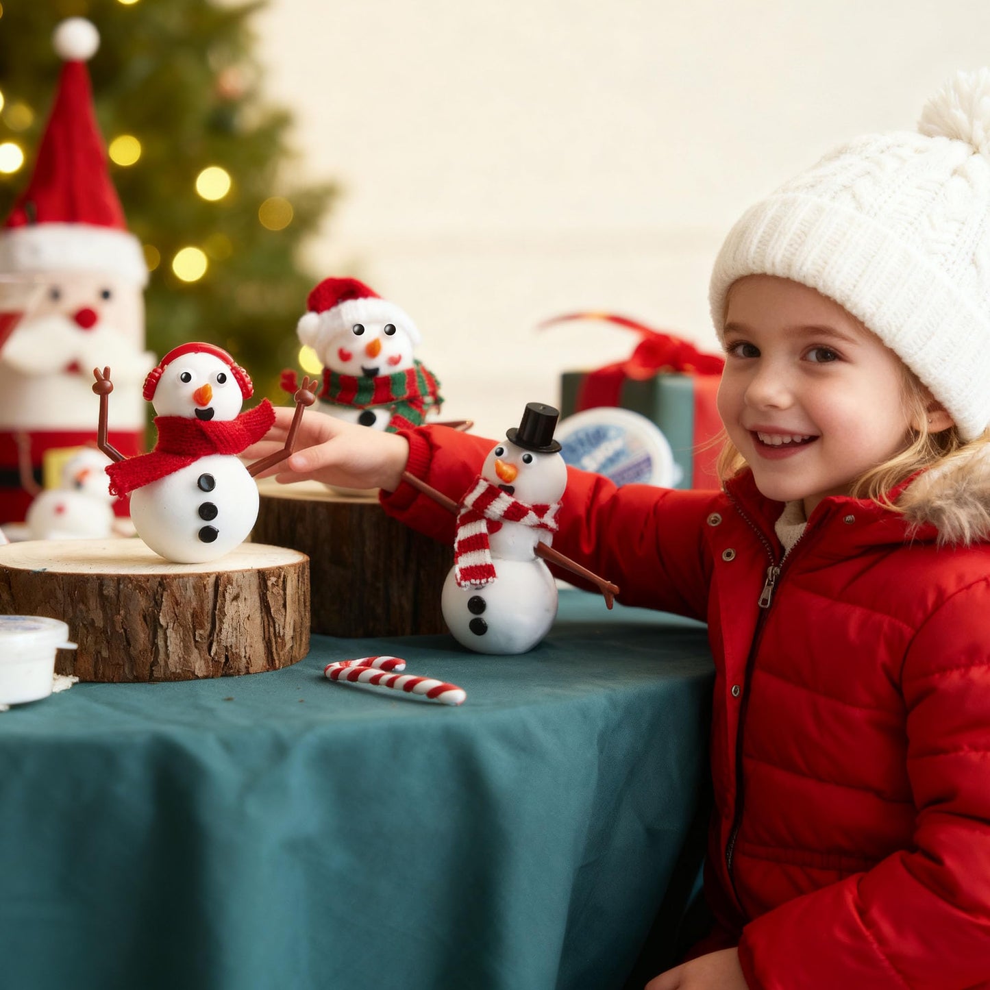 JOYIN Christmas Build a Snowman Craft Kit, 12 Pack Modeling Clay DIY Make a Snowman Kit for Christmas Arts and Craft Activities, Xmas Gift Stocking Stuffers for Kids, School Funny Toy Party Favor
