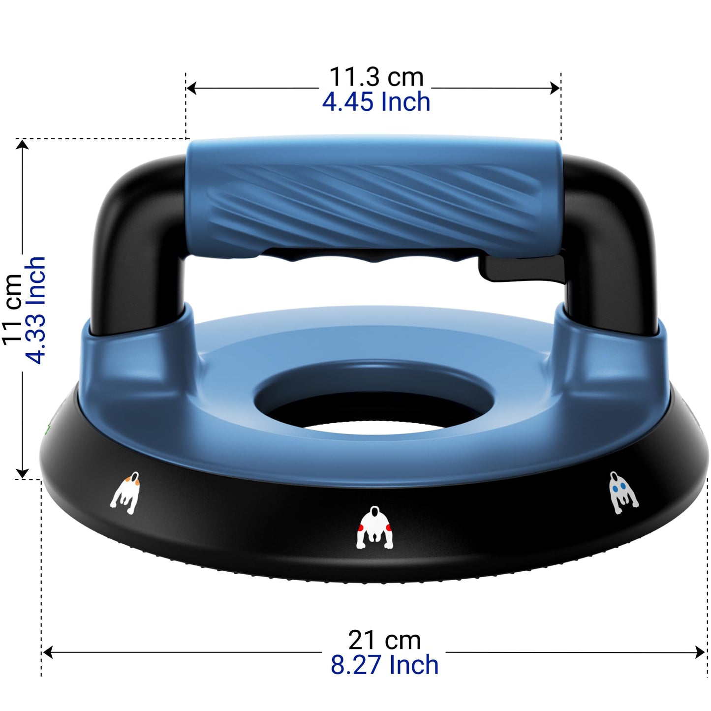 READAEER 360° Rotatable and Positionable Push Up Bars,Rotating Handle Design with Bearings for Smooth, Effortless for a Wider Range of Motion, Handle Rotation, Wide Grips with Non-Slip Rubber Pads for Comfort Exercise(Blue)