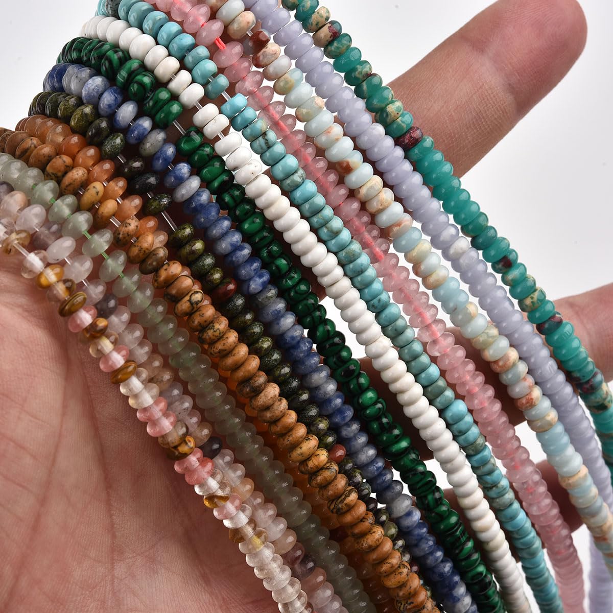 155pcs 4x2mm Natural Dragon Blood Jasper Disk Rondelle Spacer Stone Semi Precious Gemstone Loose Beads for Jewelry Making 15 Inch