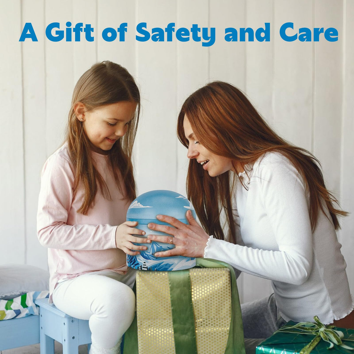 StBernard Home First Aid Kit Complete Family in Music Box - 120+ Professional Medical Essentials, Emergency Kit for Family, Kids, Classroom, Gifts (Alpine Snowscape)