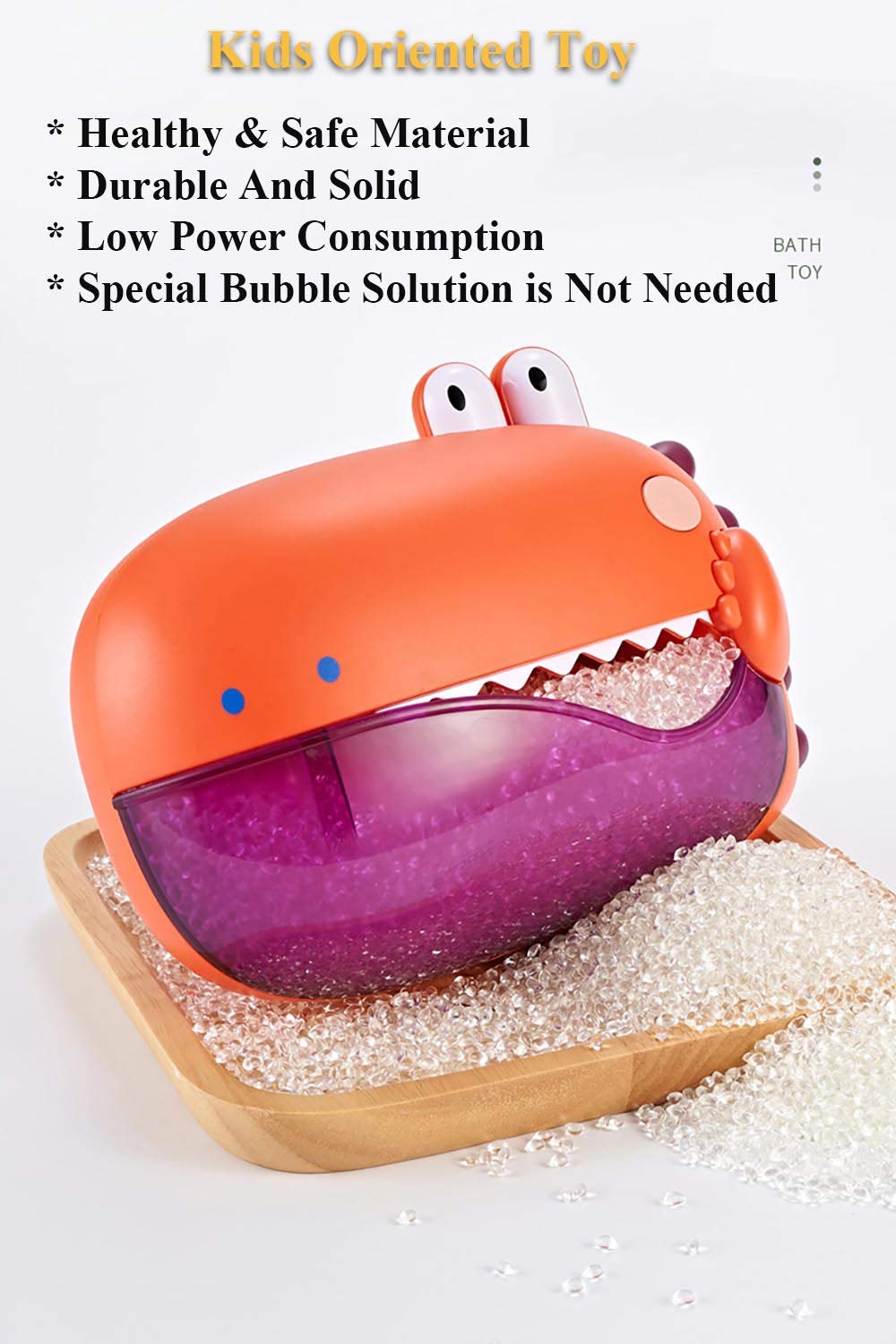 NEXTAKE Electric Bathtub Bubble Machine, Kids Cute Cartoon Animal Dinosaur Bubble Blower Machine Alligator Bubble Maker Bath Toy with Music and Vacuum Suction Cups (Green)