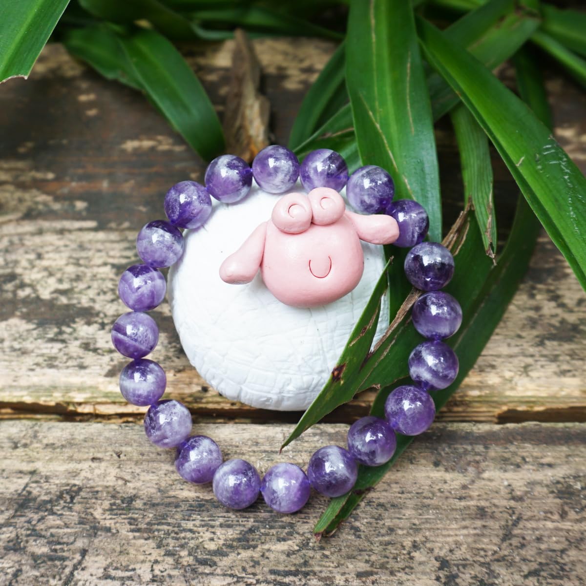 TaHLga 10MM Amethyst Bracelet for Men | Natural Third Eye & Crown Chakra Crystal | Fits for about 7.5" Wrist | Emotional Healing Spiritual Gift for Talismans & Amulets & Talismans Amulets & Feng Shui