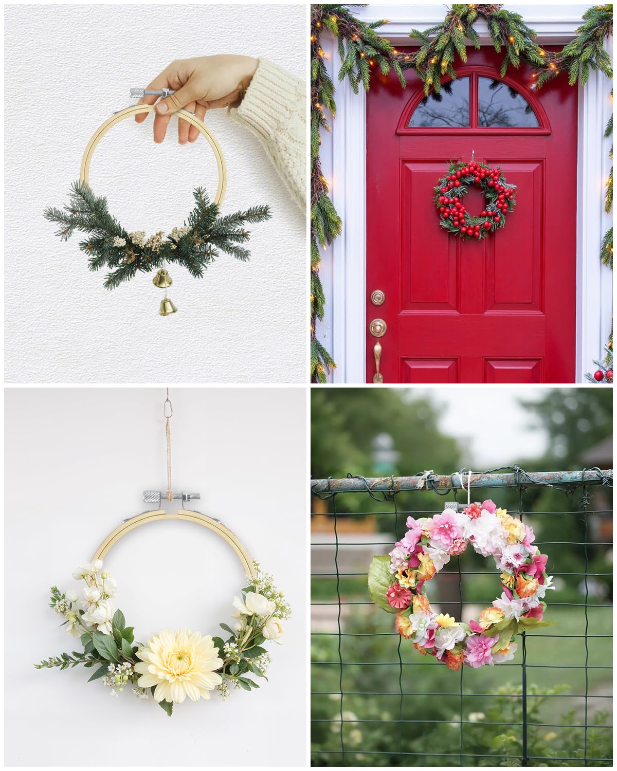 TINDTOP 8 Pieces 3 Inch Embroidery Hoops, Bamboo Frame Circle Cross Stitch Hoop Ring Embroidery Hoops Set for Embroidery and Cross Stitch
