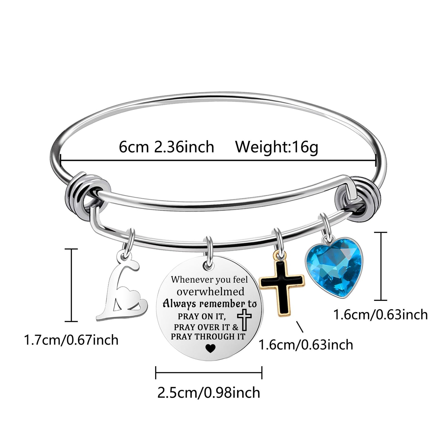 bifriend Inspirational Bracelet for Women, Initial Letter Charm bracelet for Female Cross Motivational Gifts for Her Daughter Sister Friends Back to School Birthday Christmas Presents (L)