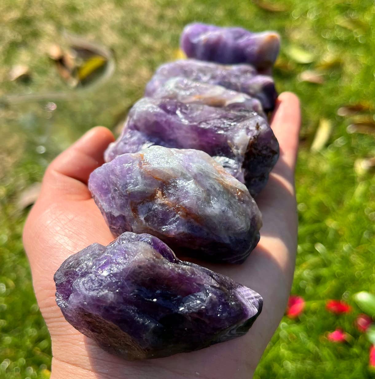Simurg Amethyst Stone 1lb ''A'' Grade Dark Amethyst Rough Crystal Aroma Stone for Cabbing, Tumbling, Cutting, Lapidary, Polishing, Reiki Crytsal Healing