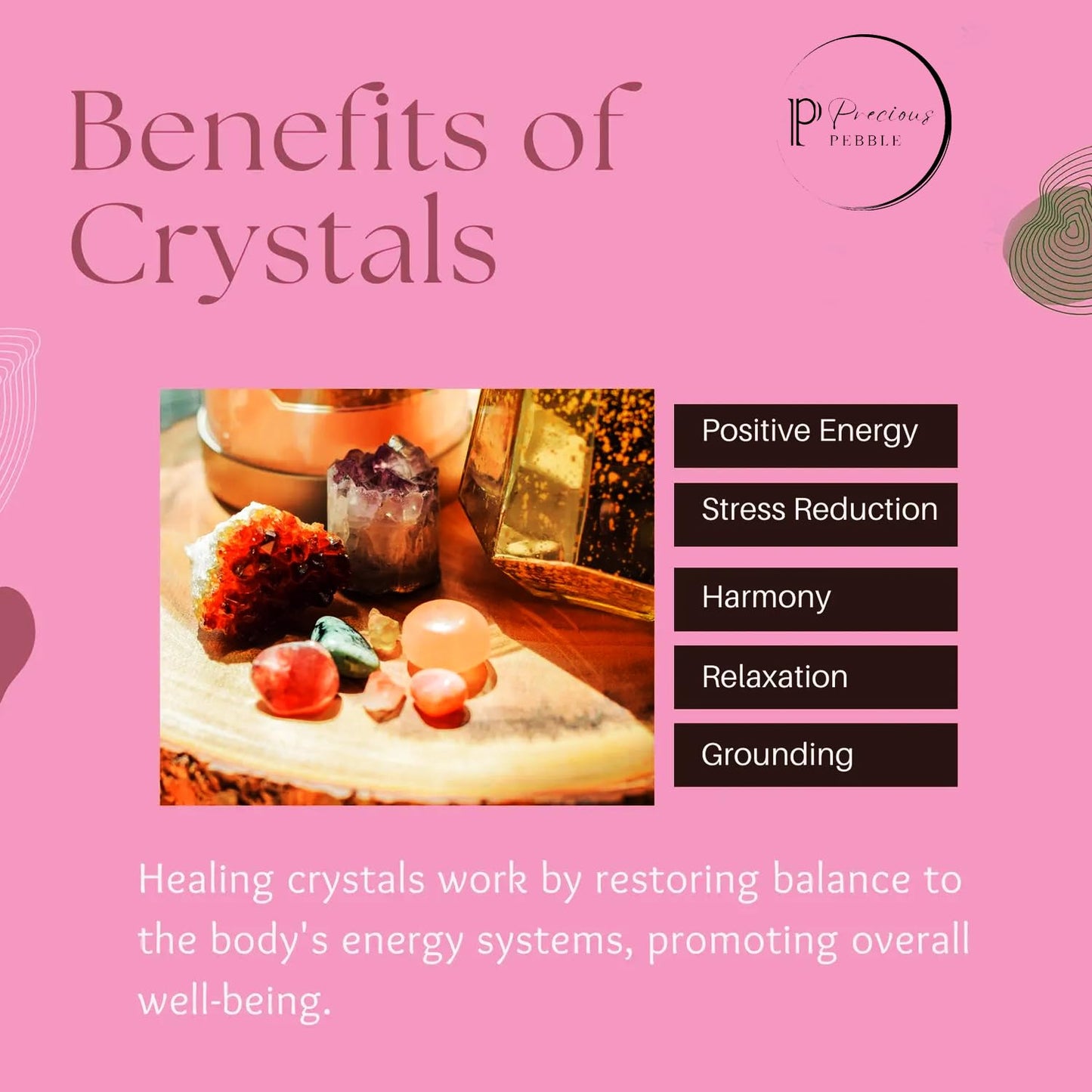 PRECIOUS PEBBLE Soul Mate Men's & Women's Bracelet – Rhodonite, Rose Quartz & Garnet Gemstone Beads Adjustable Bracelets for Men, Women, Connection, Inner Harmony & Thoughtful Gifting, 8mm Beads