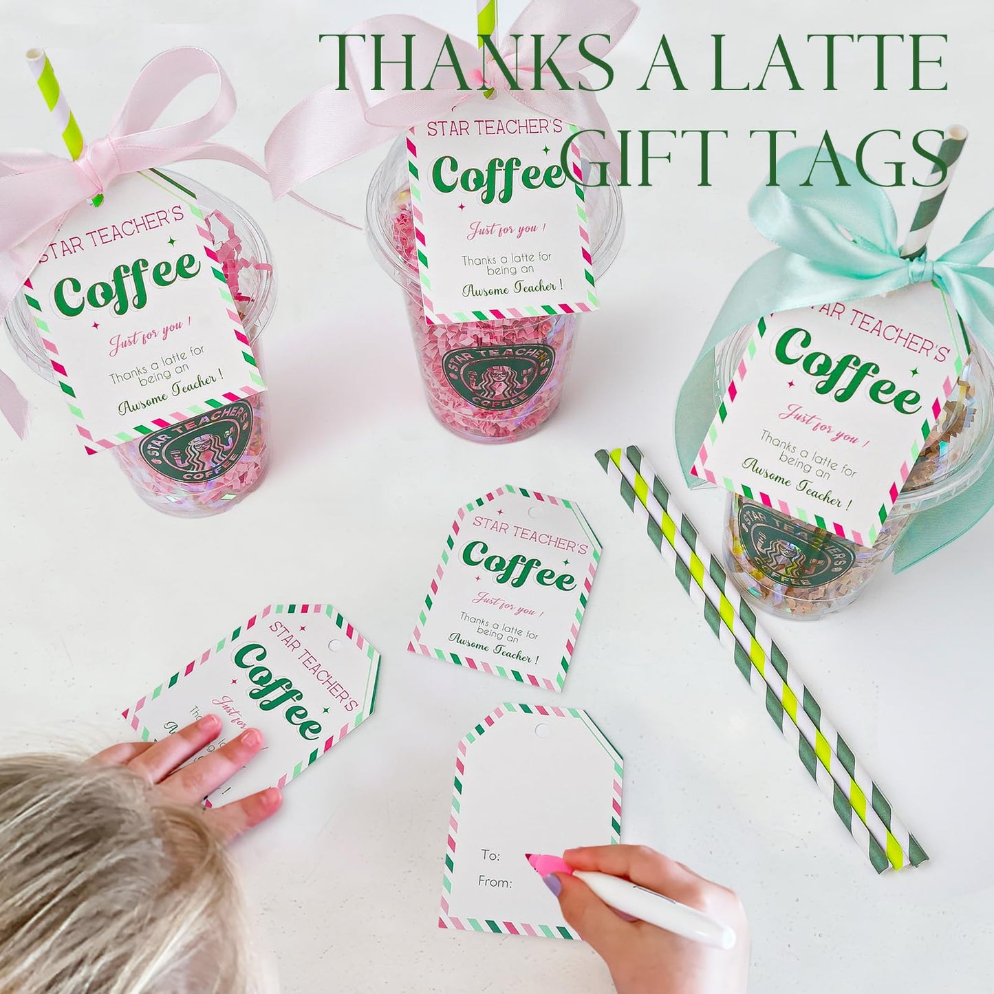 Teacher Gifts - Teacher Appreciation Gifts - 6 Pack Coffee Gift Card Holder with Cards - Teacher Survival Kit Thank You Gifts for Women Men Her Him End of Year Back to School Birthday Christmas