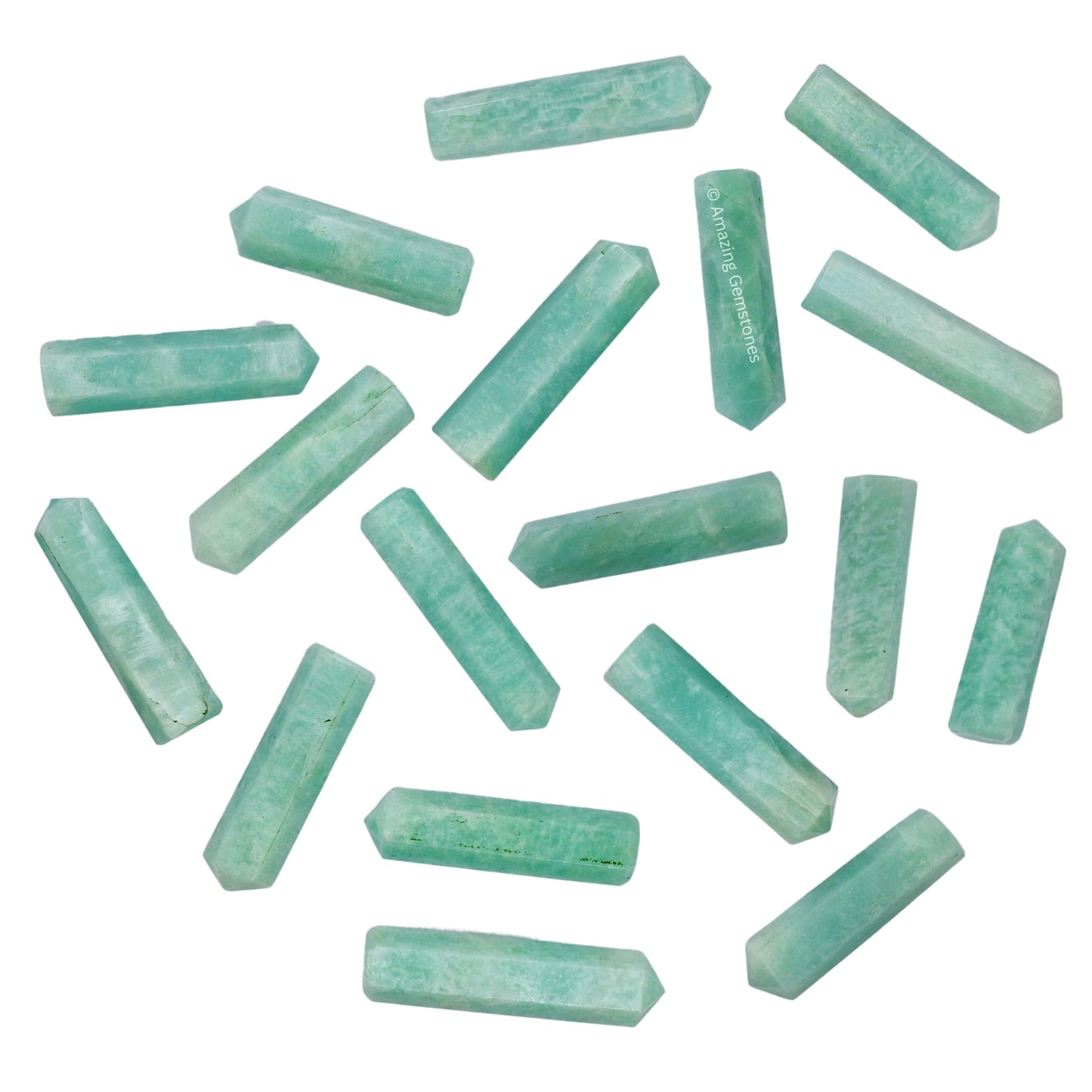 Amazing Gemstone Amazonite Crystal Points Bulk Healing Crystals and Stones - Pack of 3 Single Terminated Healing Wand Point Bulk Crystals for Crafts, Crystal Grid, DIY Work - Premium Crystals