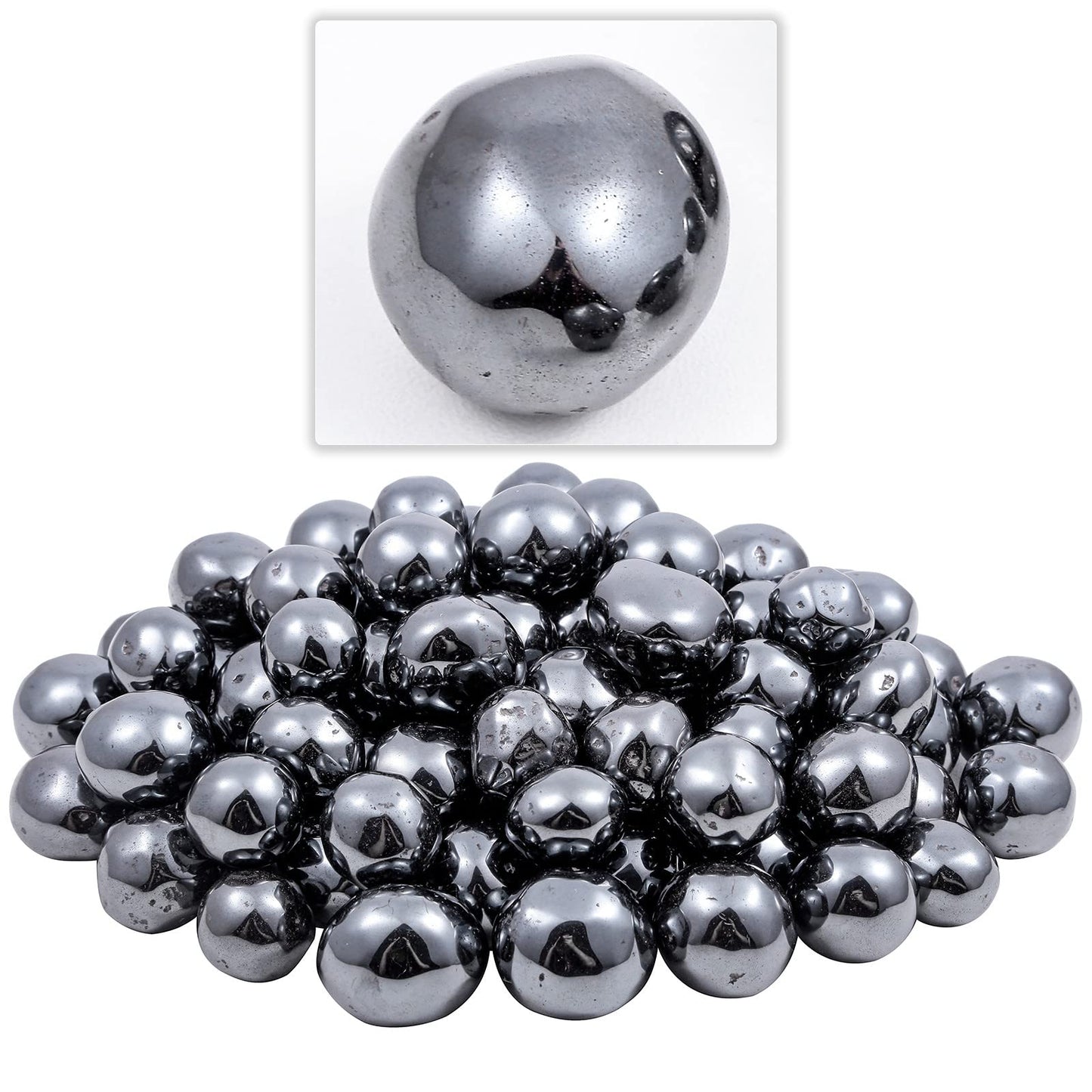 mookaitedecor 1 Pound Crystal Tumbled Stones Polished Crystals Bulk for Wicca, Reiki Healing, Decoration, Hematite, Irregular Shape